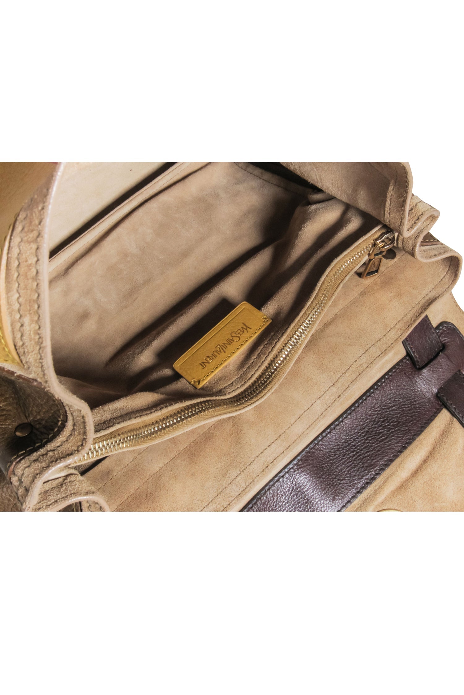 Yves Saint Laurent Mustard Yellow & Brown Leather 'Muse' Satchel - A Timeless Luxury Piece