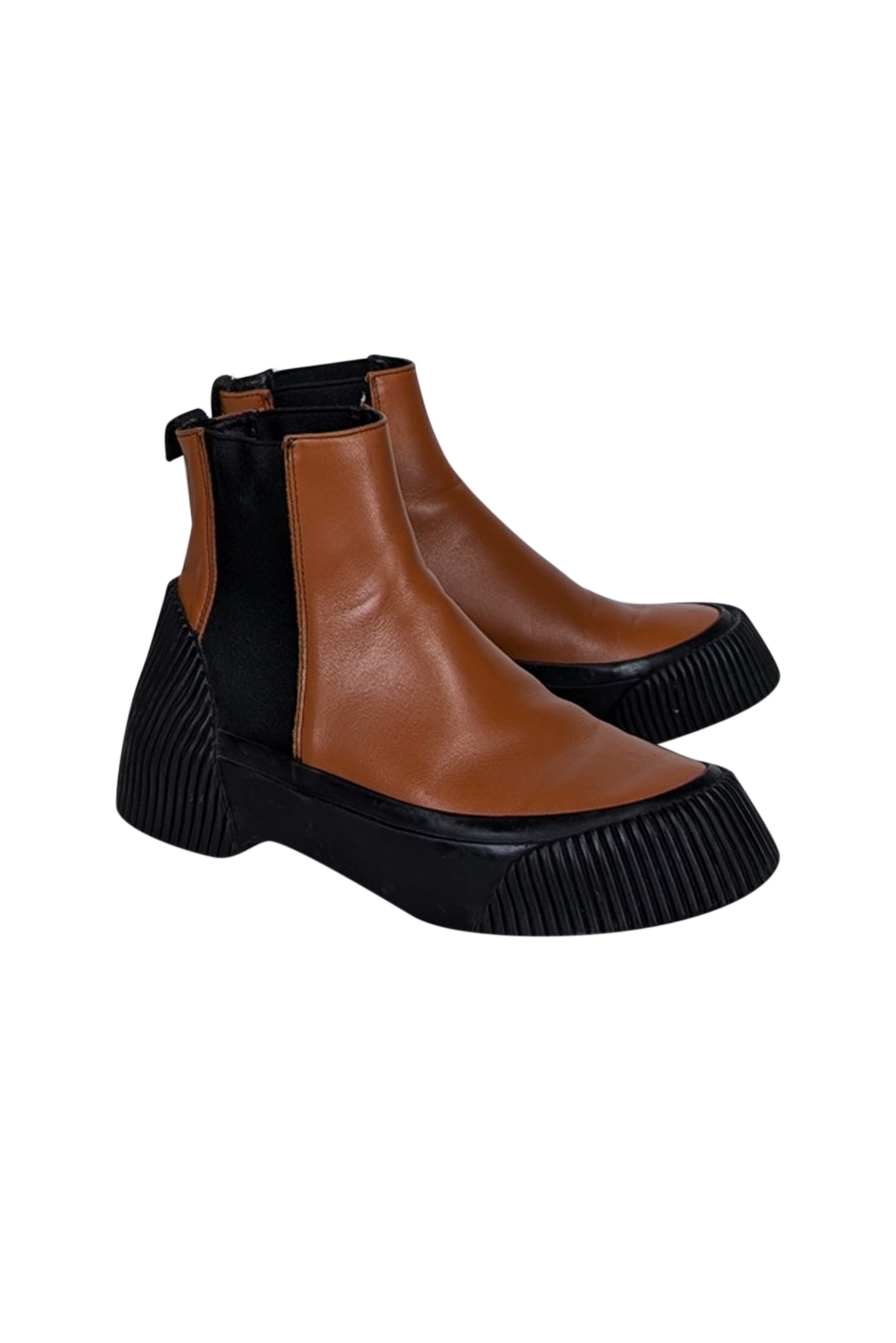 3.1 Phillip Lim Tan Leather Platform Short Boots - Size 8: Style and Comfort in One!