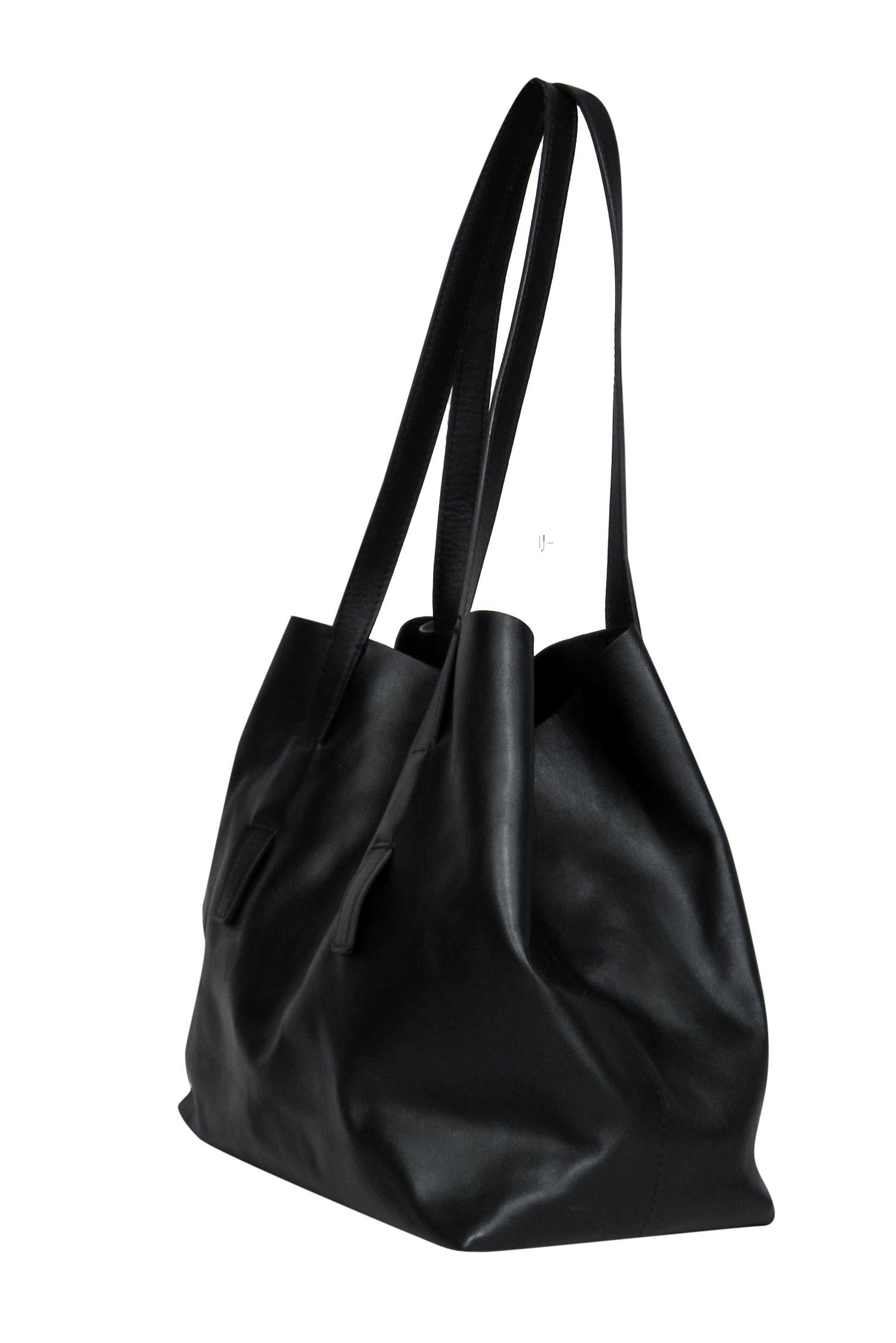 St. John's Elegant Large Black Leather Tote