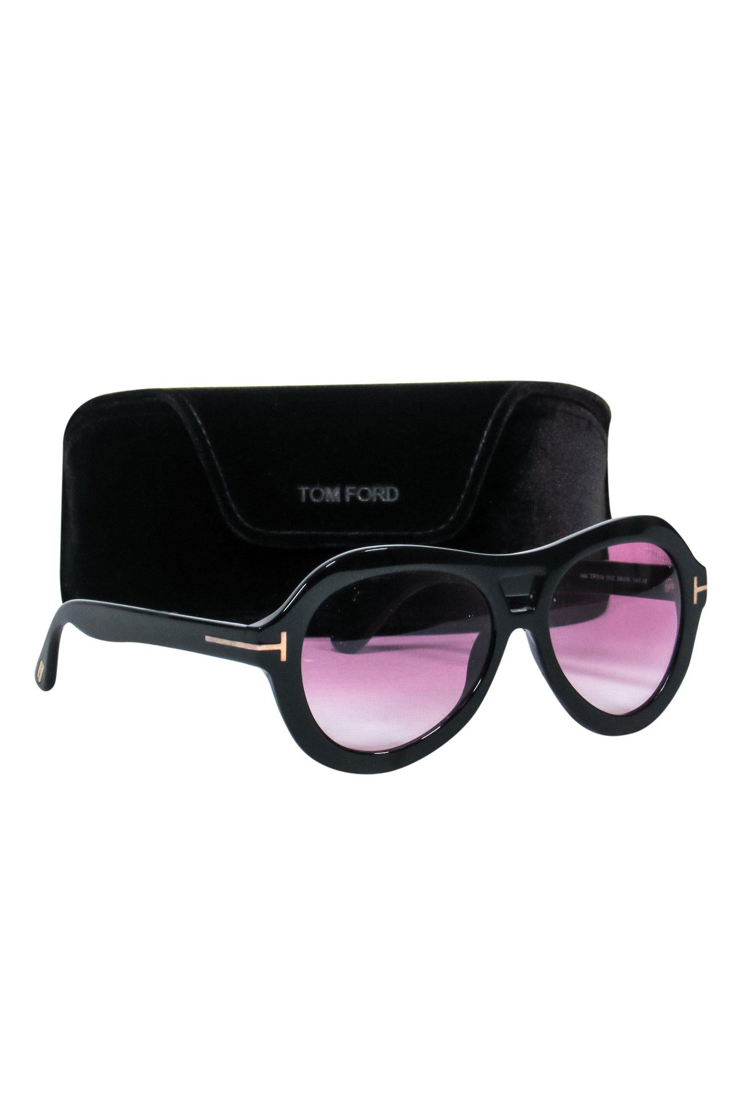 Tom Ford - Stylish Black Thick Aviator 'Isla' Sunglasses with Cutout