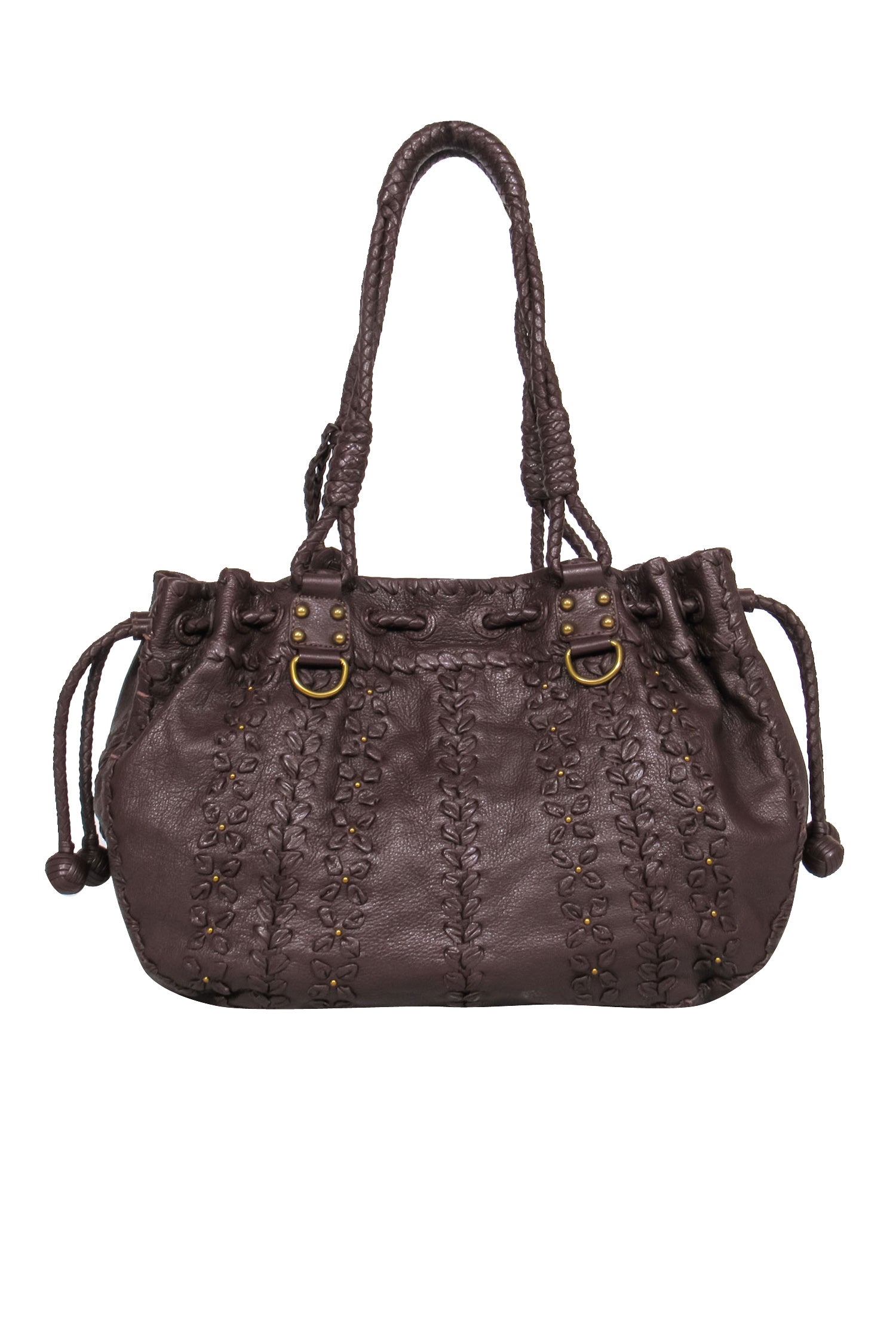 Lockheart - Exquisite Brown Leather Handstitched Shoulder Bag
