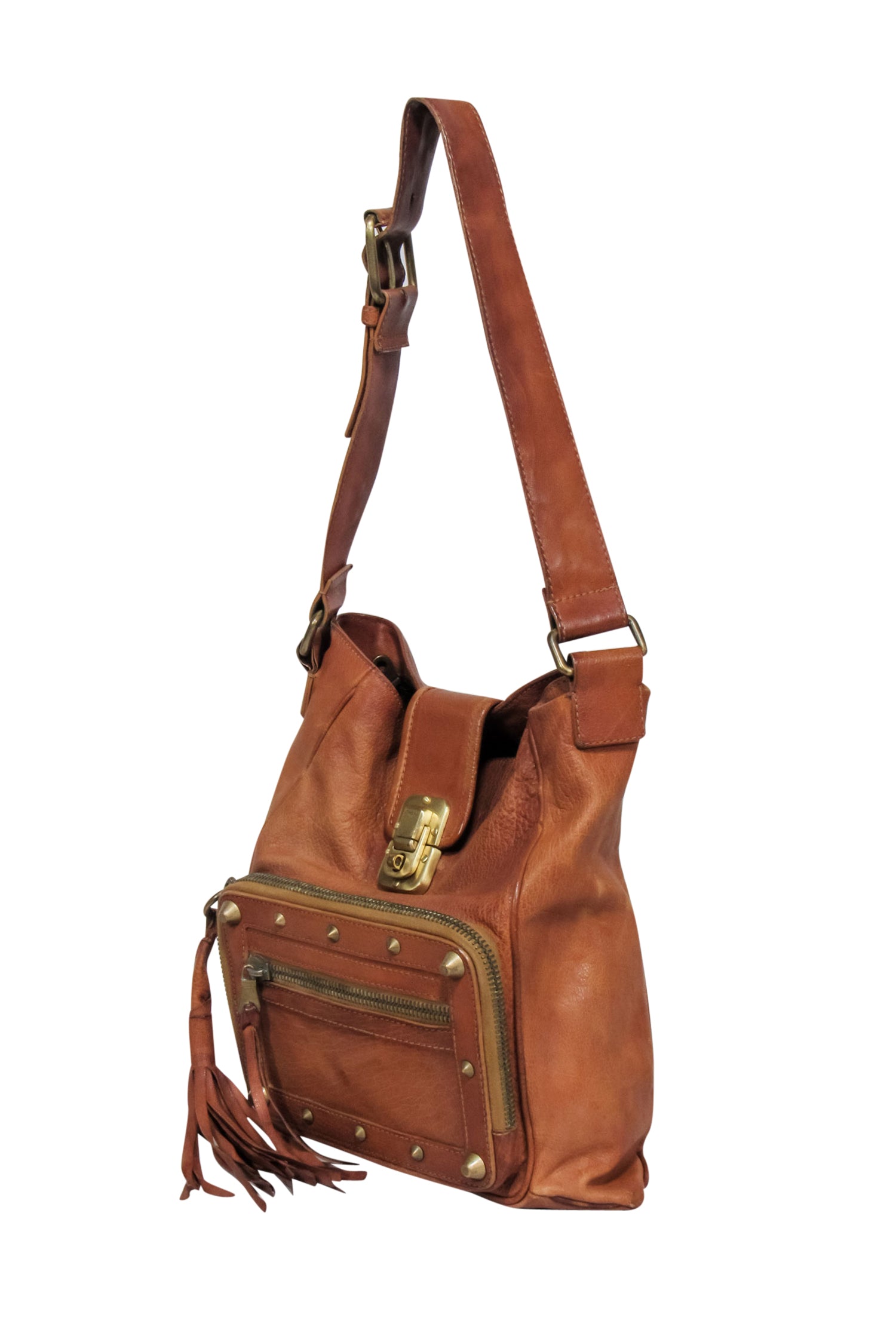 Chloe Tan Leather Rectangular Shoulder Bag - A Boho Chic Essential