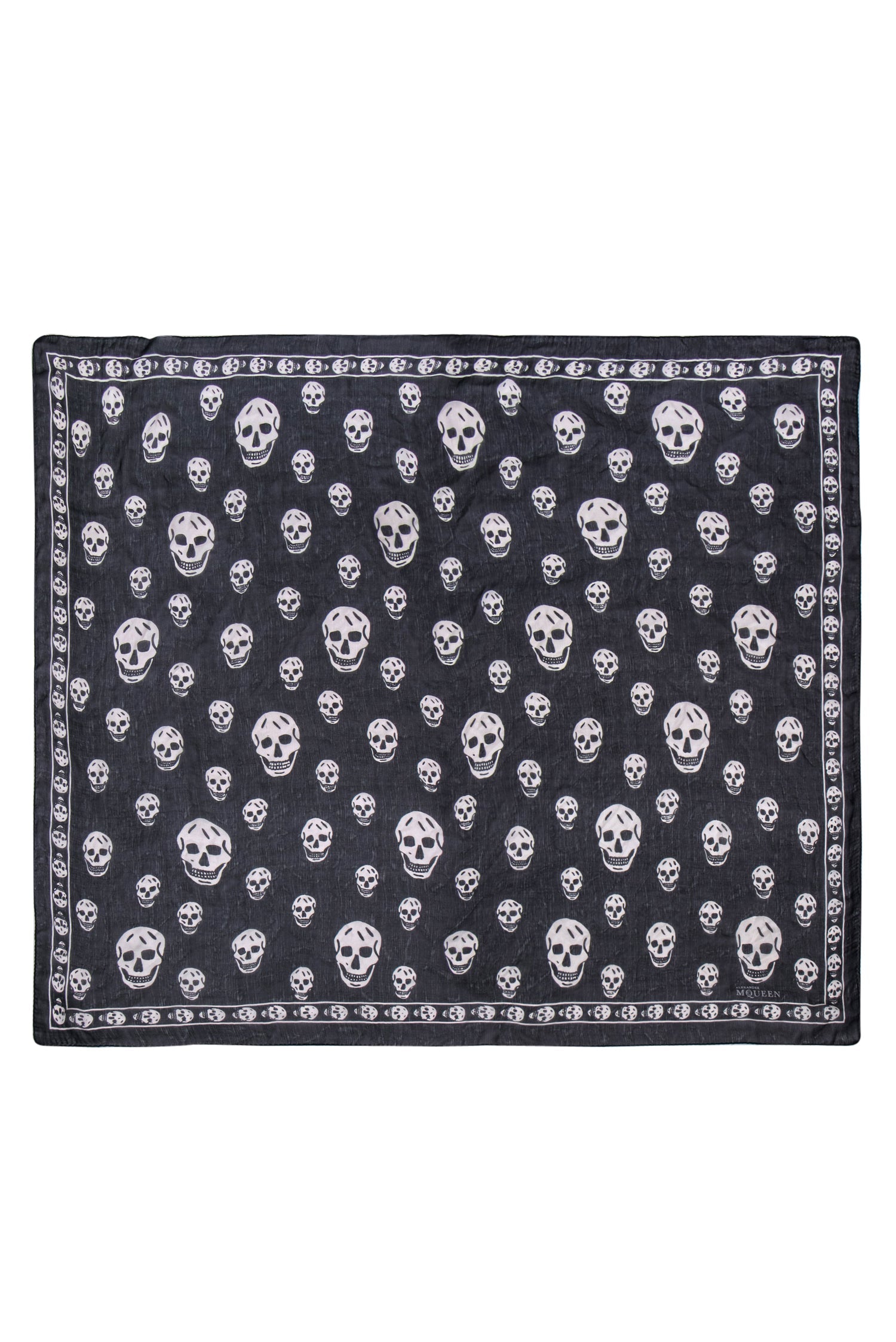 Alexander McQueen - Stunning Black & White Skull Print Silk Scarf
