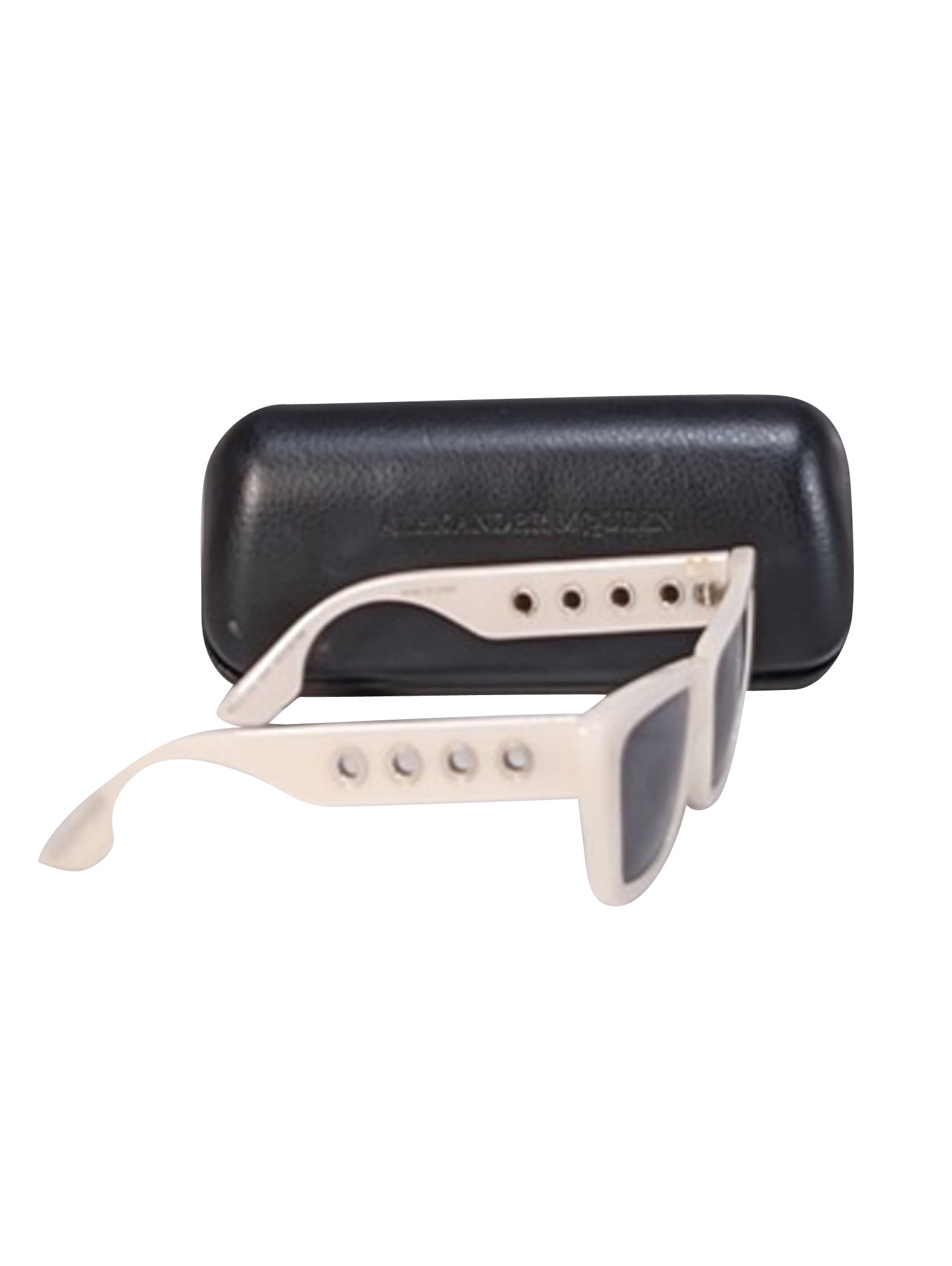 Alexander McQueen White Cat Eye Square Sunglasses - Unleash Your Inner Rebel!