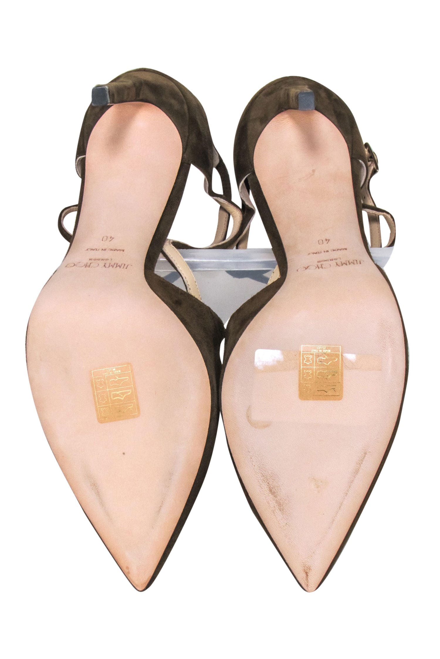 Jimmy Choo Olive Suede Pointed-Toe Heels - Size 10 - Glamour Guaranteed!