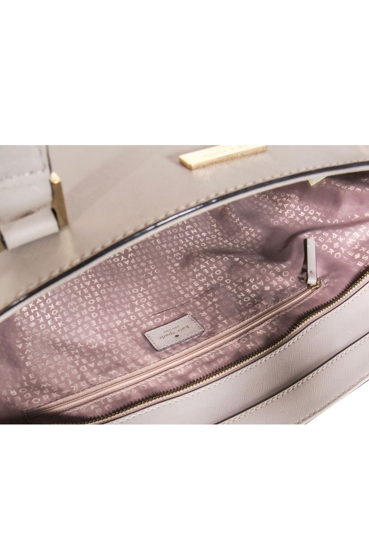 Kate Spade's Stunning Beige Textured Large Zippered Tote Bag