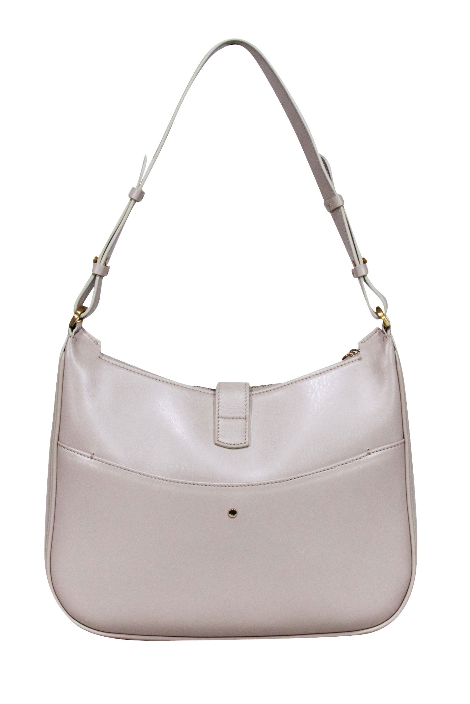Leo et Violette Cream Leather Chic Shoulder Bag