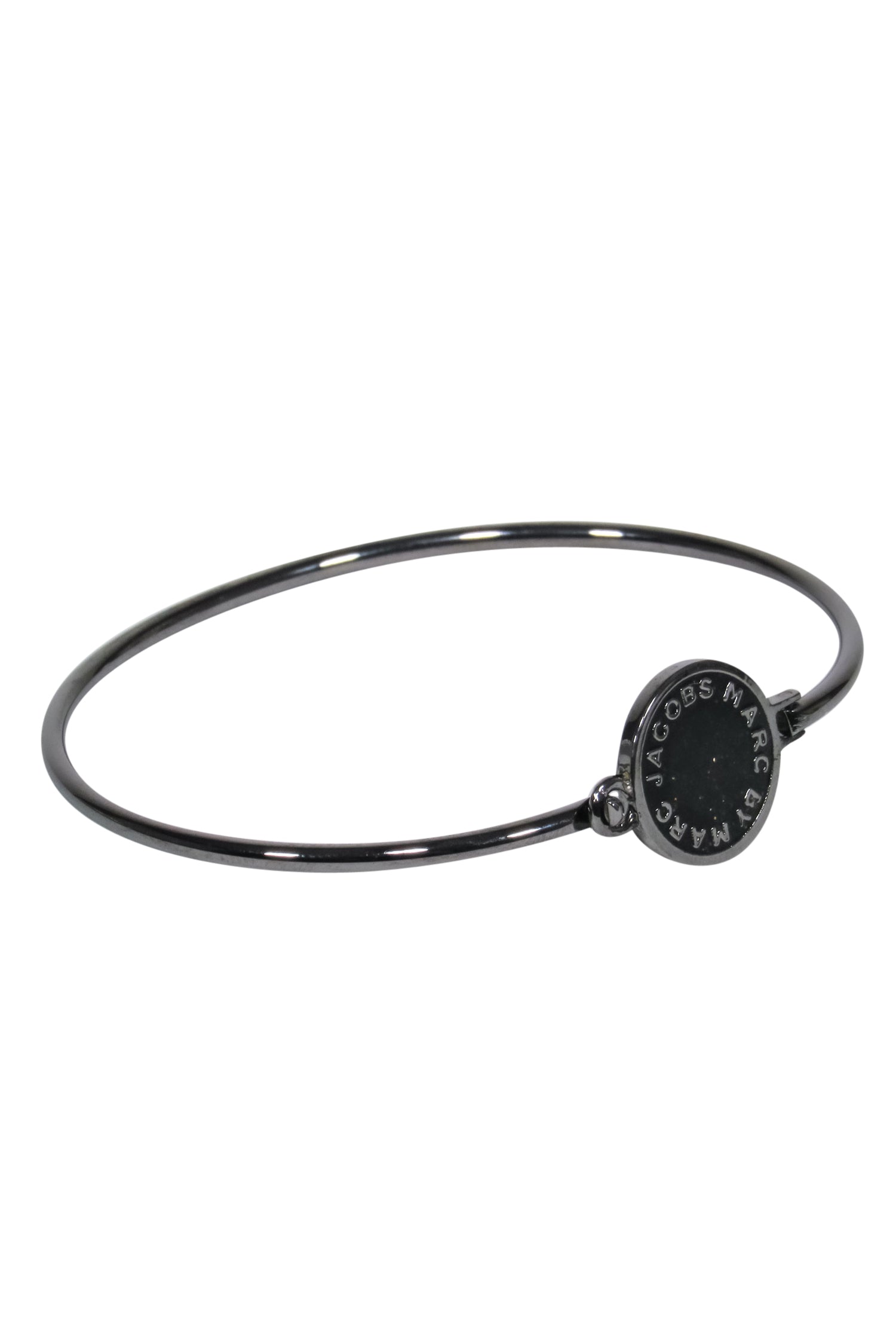 Marc by Marc Jacobs Black Titanium Glitter Logo Bangle: A Sparkling Accessory!