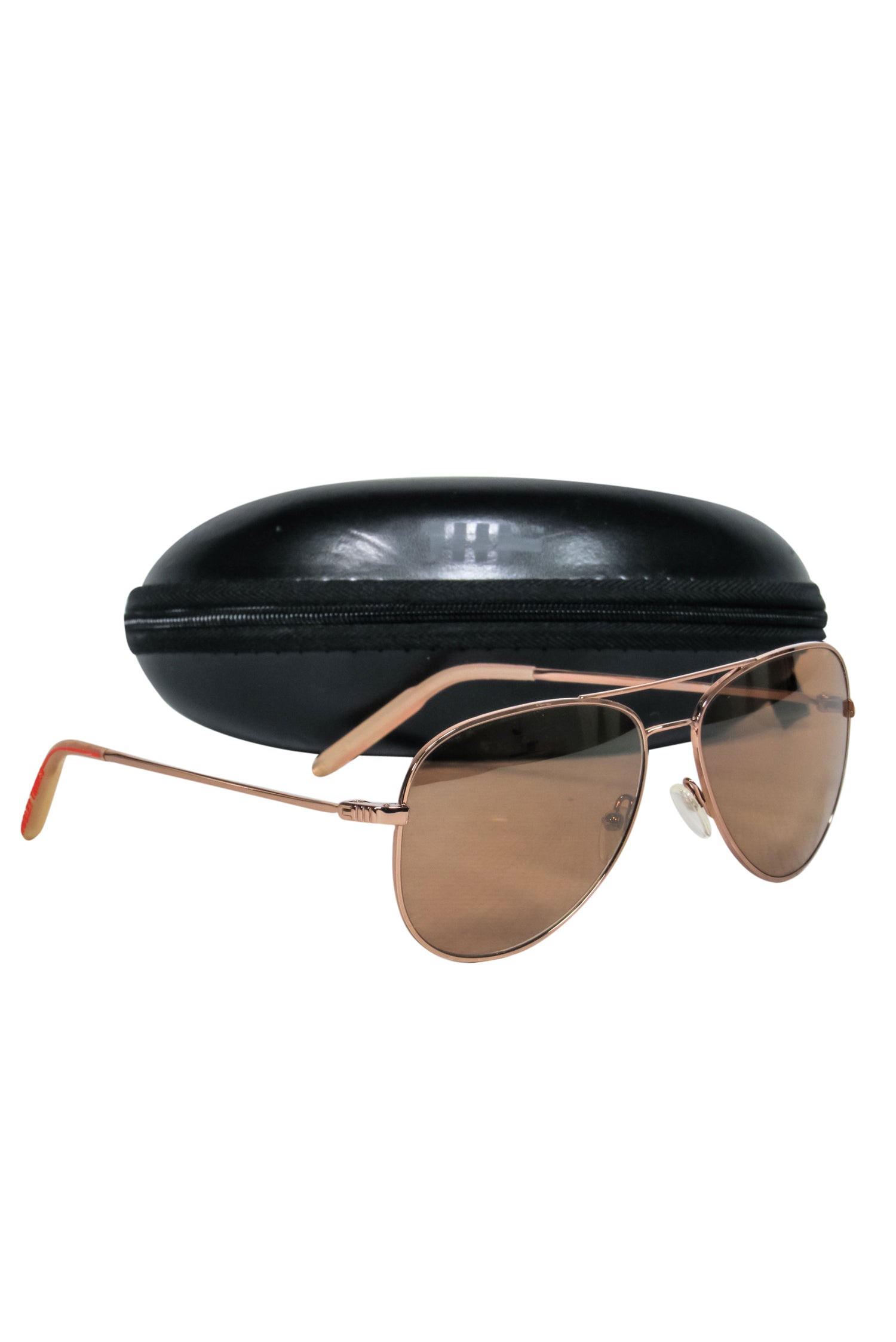 Mosley Tribes Rose Gold Aviator Sunglasses with Dark Brown Lenses