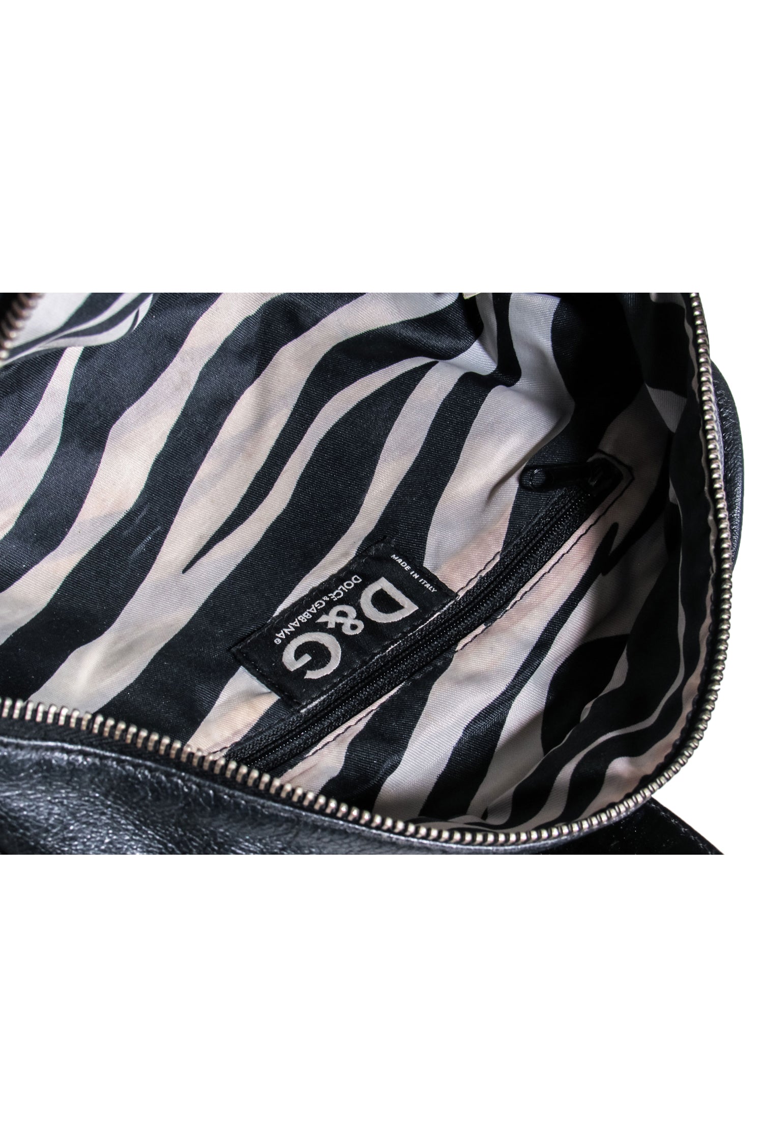 Dolce & Gabbana Black Calf Hair Textured Handbag - A Y2K Fashion Statement