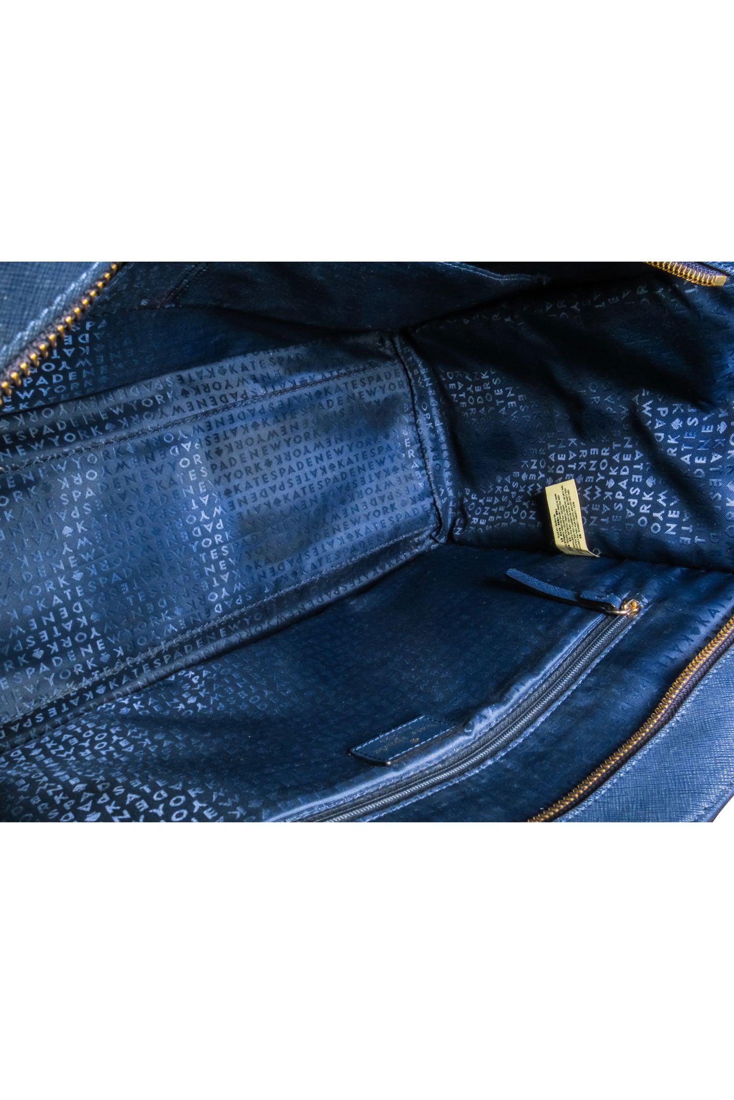 Kate Spade Navy Saffiano Leather Tote - The Ultimate Office Companion