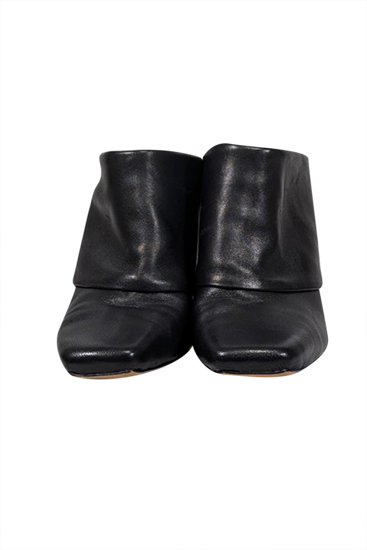 Jonathan Simkhai - Chic Black Leather Square Toe Faux Bootie Mule in Size 6