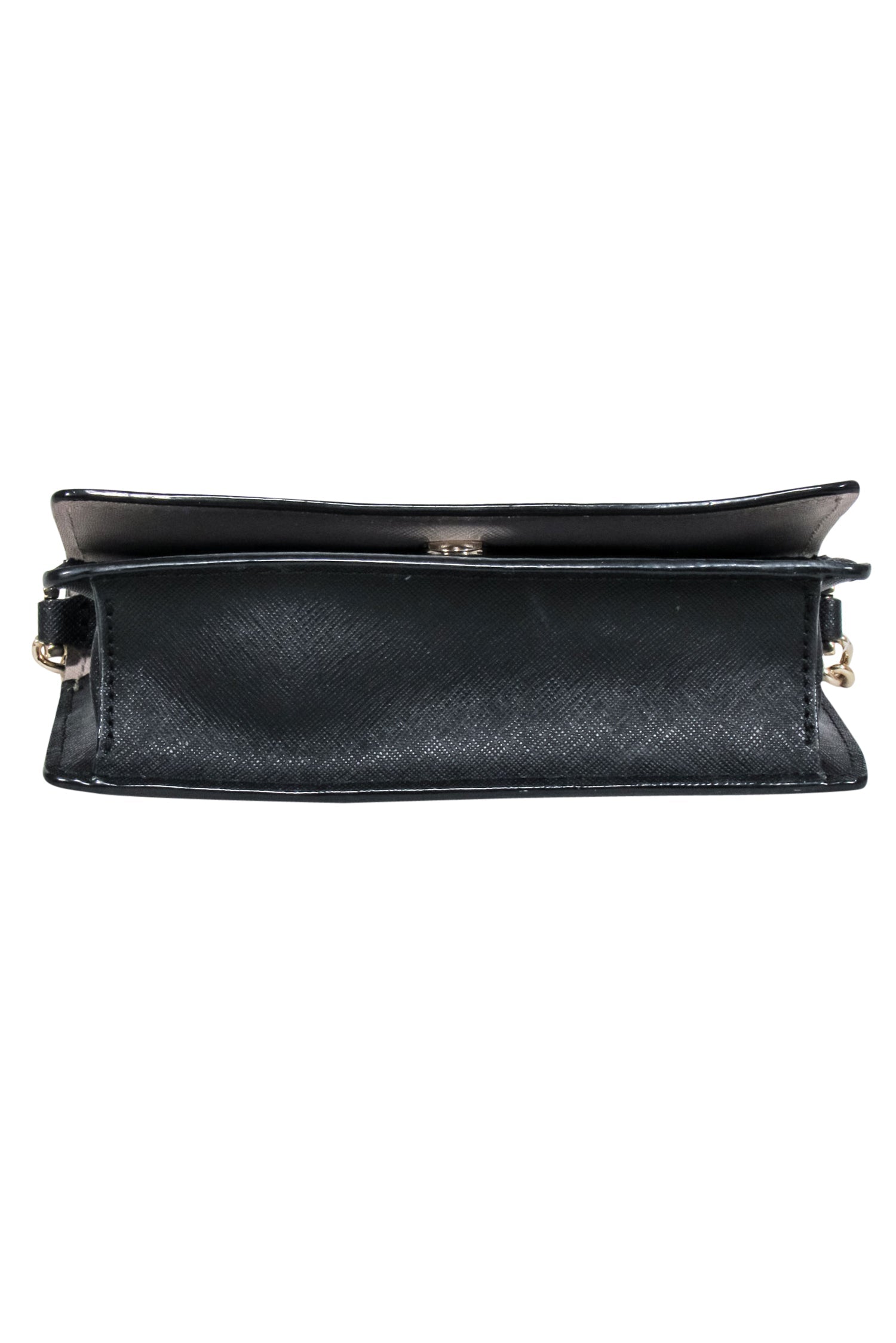 Kate Spade's Chic Beige & Black Leather Mini Crossbody Bag