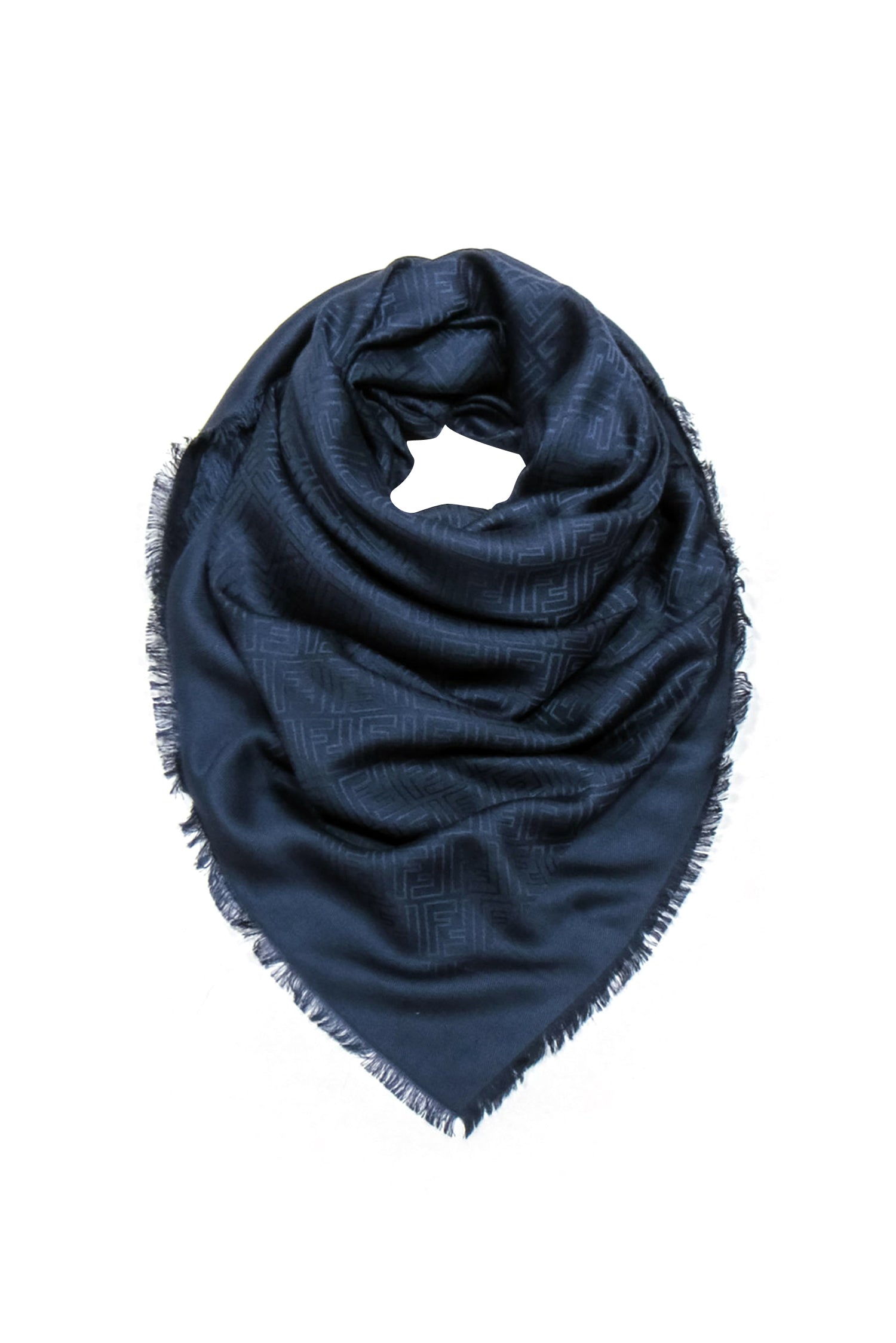 Fendi Navy Blue Logo Silk-Wool Shawl: A Luxurious Statement Piece