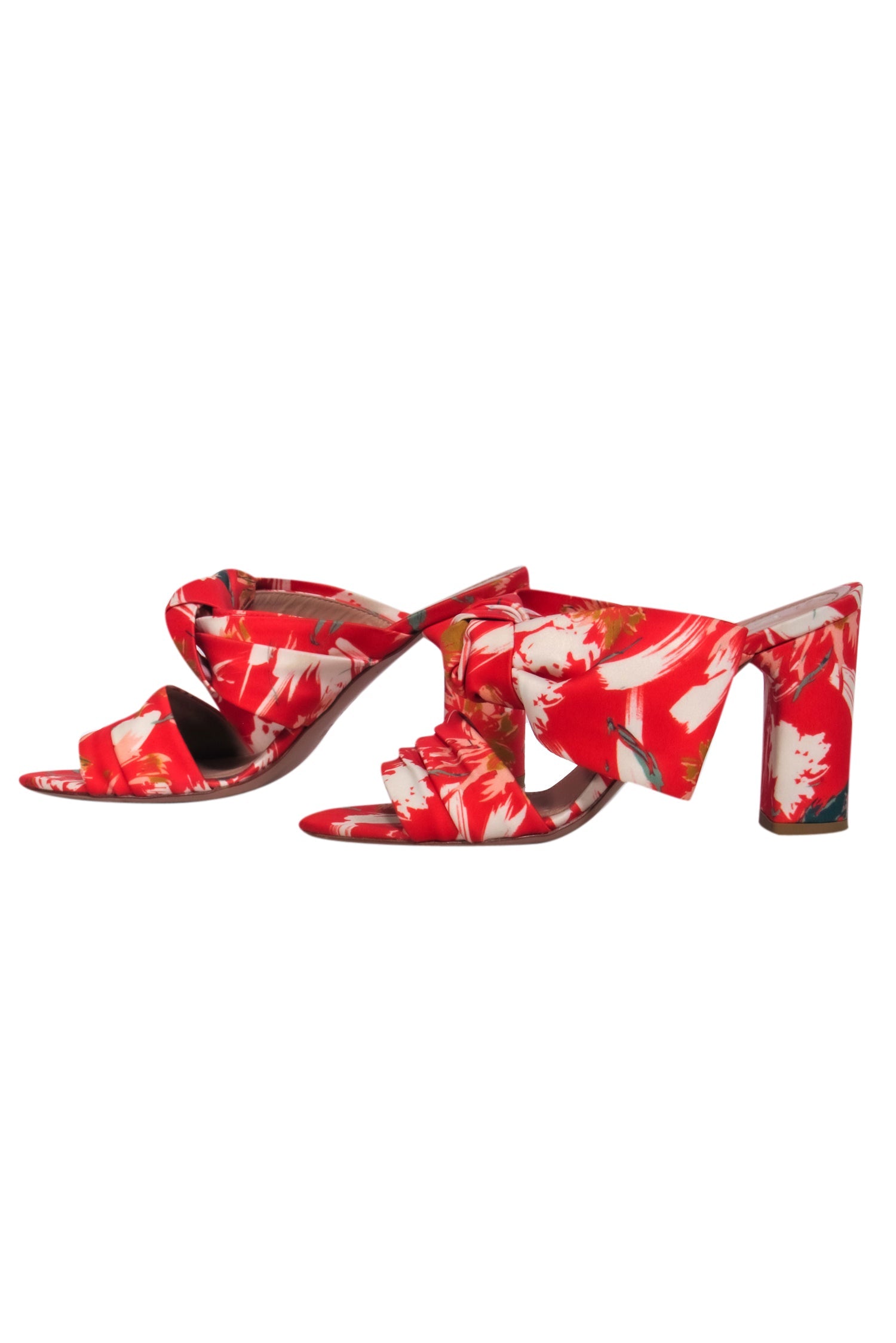 Lewitt Red Floral Print Mule Pumps - Size 7.0 - Irresistible Date Night Shoes