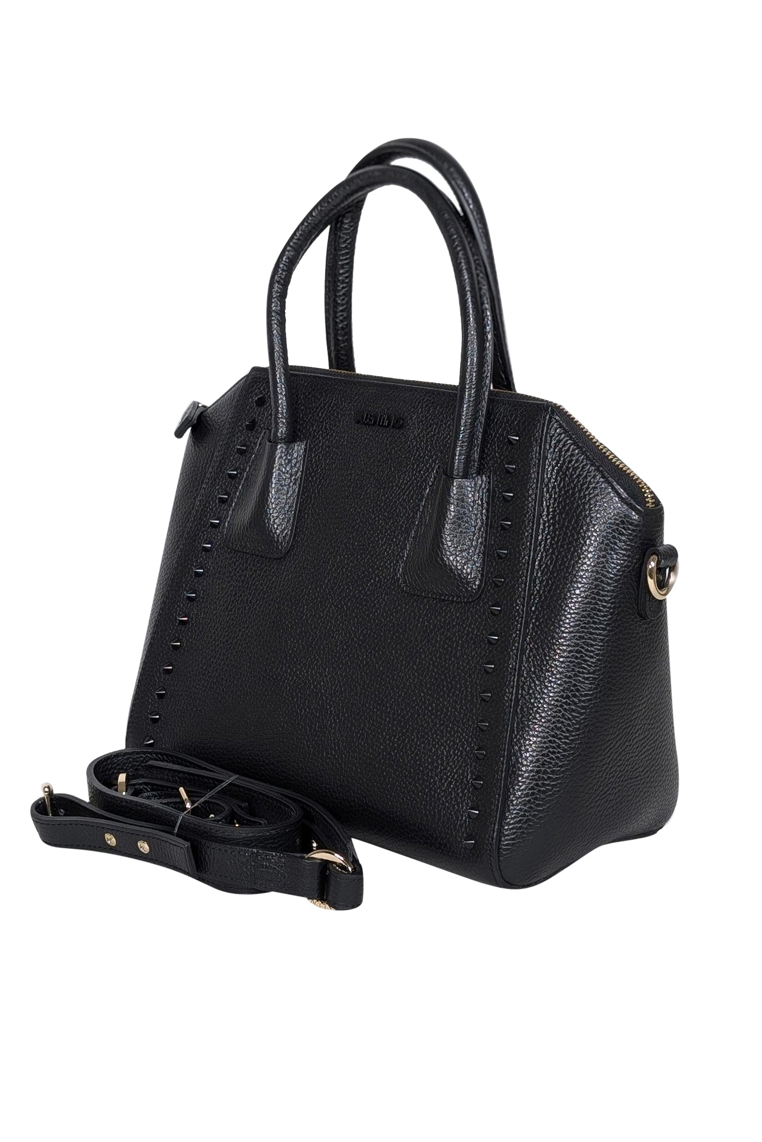 Valentino by Mario Valentino - Stunning Black Pebbled Leather Large Satchel Bag