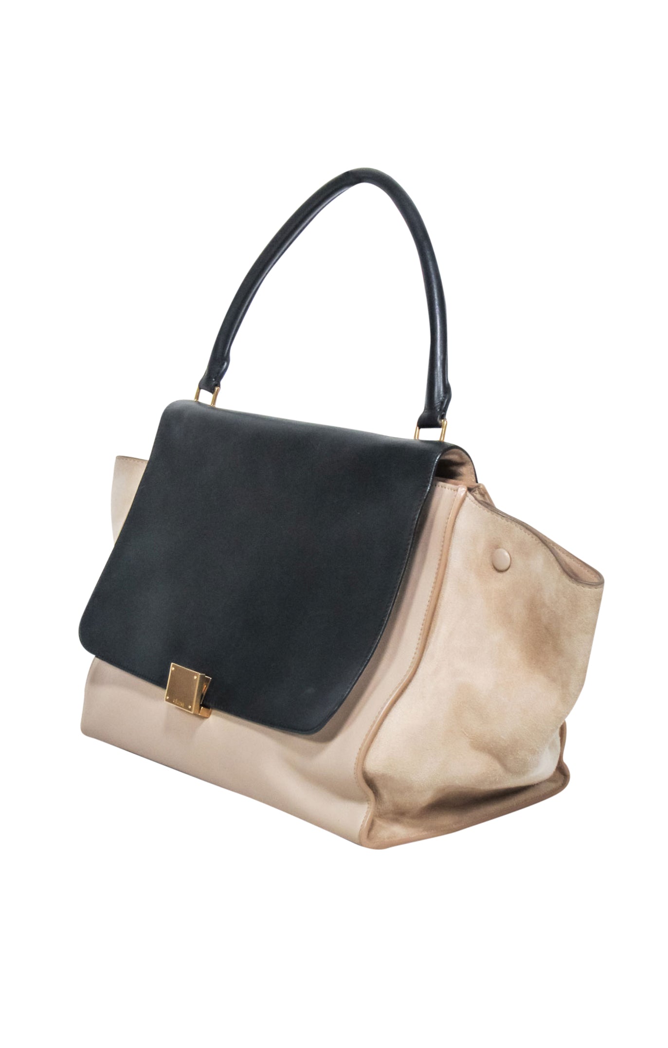 Celine - Stunning Beige & Black Large Trapeze Tote Bag