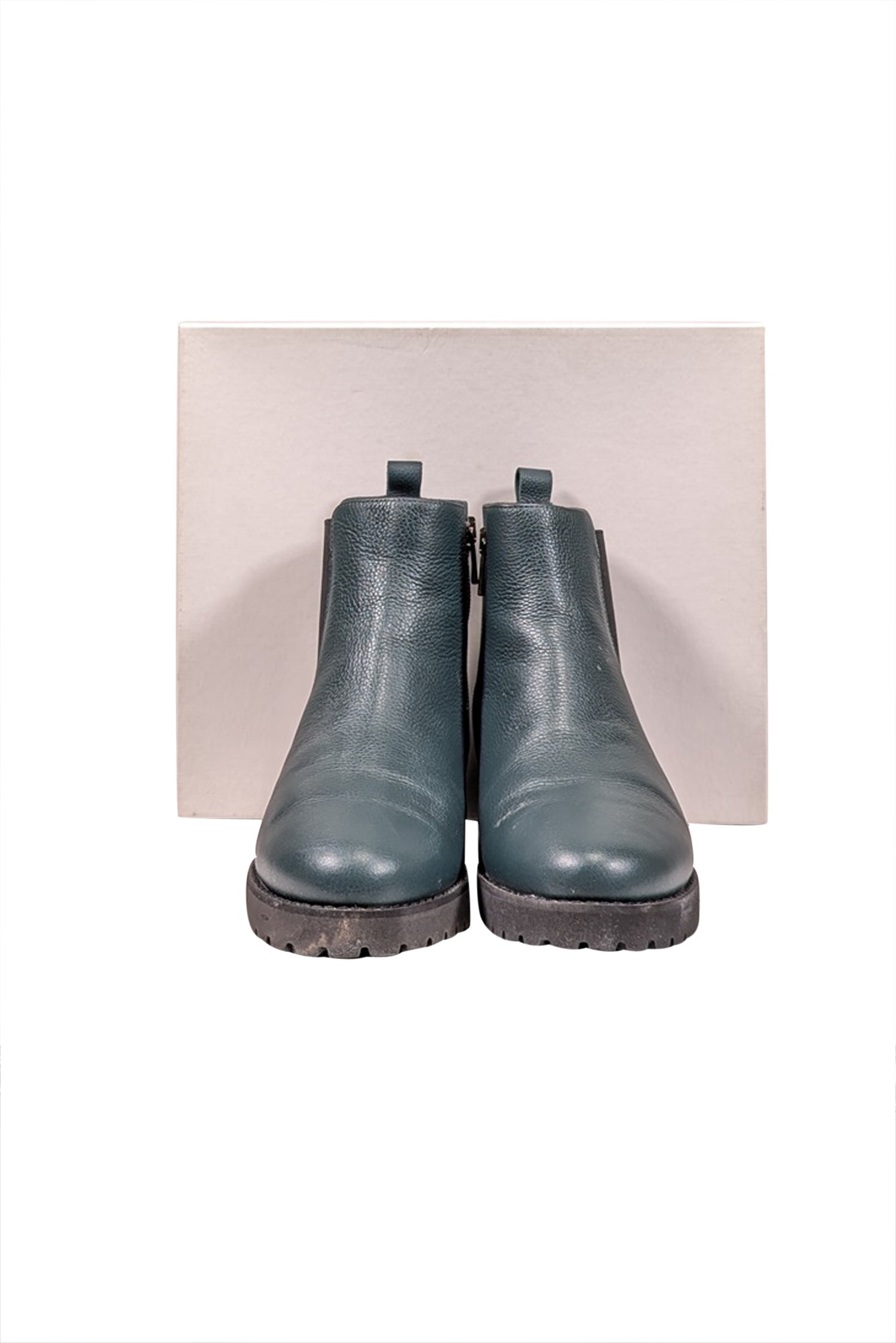 Christina Elle's Stunning Hunter Green Leather Short Boots - Size 8.5
