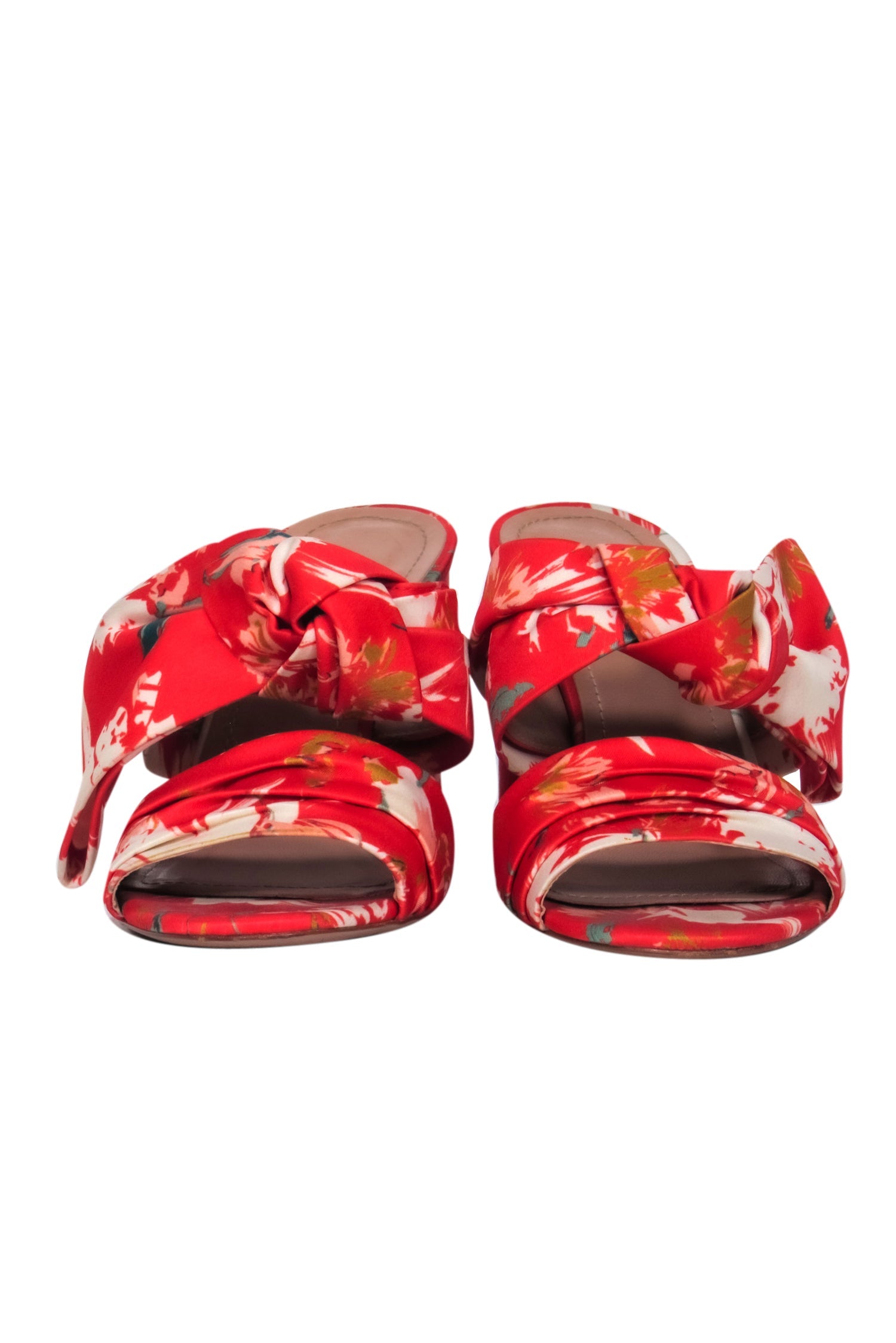Lewitt Red Floral Print Mule Pumps - Size 7.0 - Irresistible Date Night Shoes