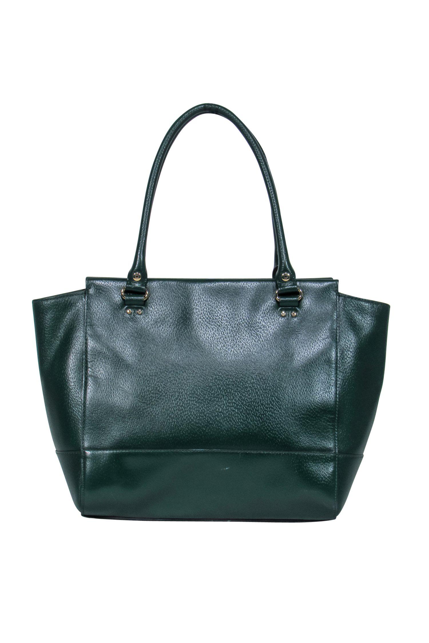 Kate Spade Emerald Green Shiny Leather Zippered Tote - A Fashion Statement