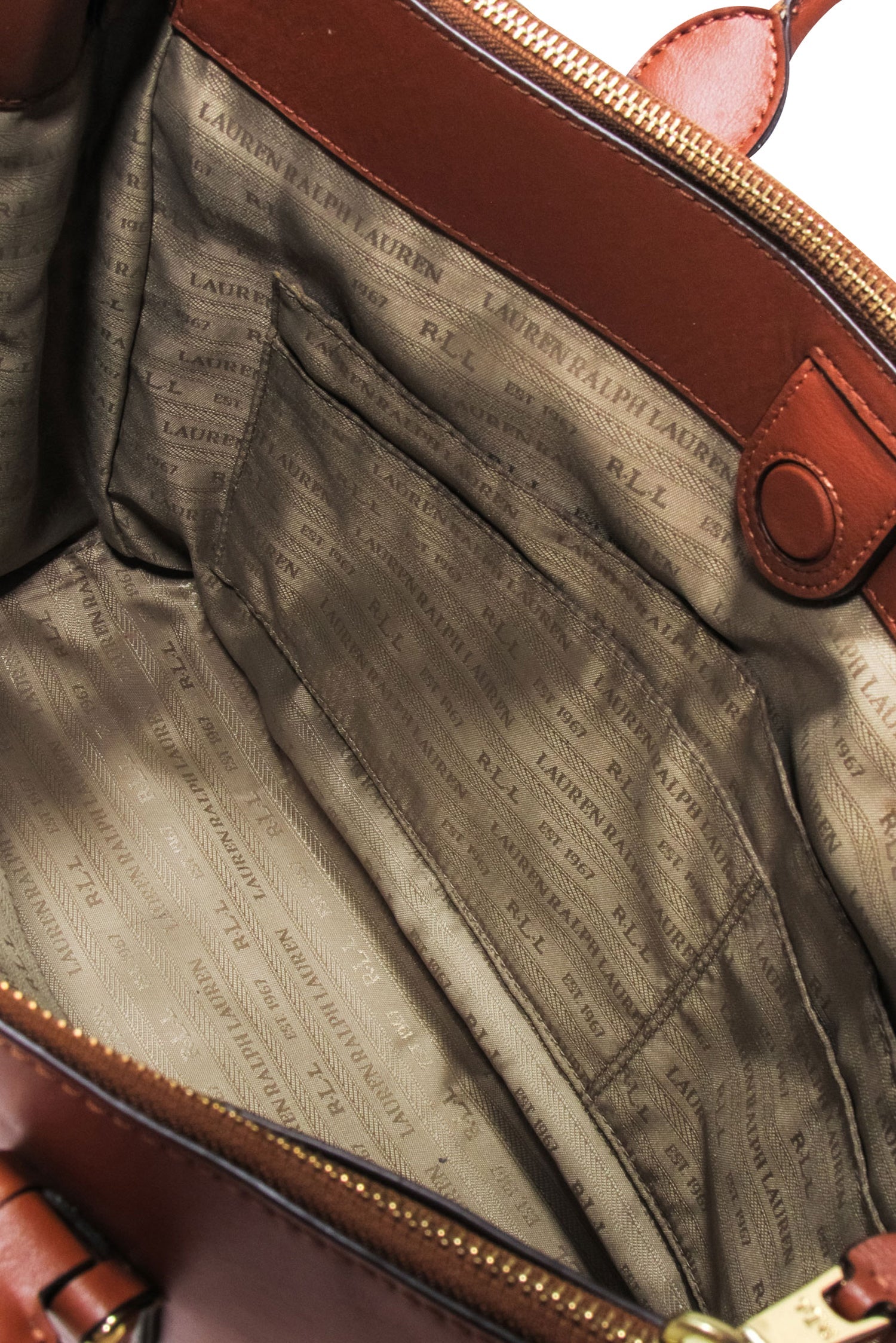 Lauren Ralph Lauren - Stunning Tan Leather Large Tote Bag