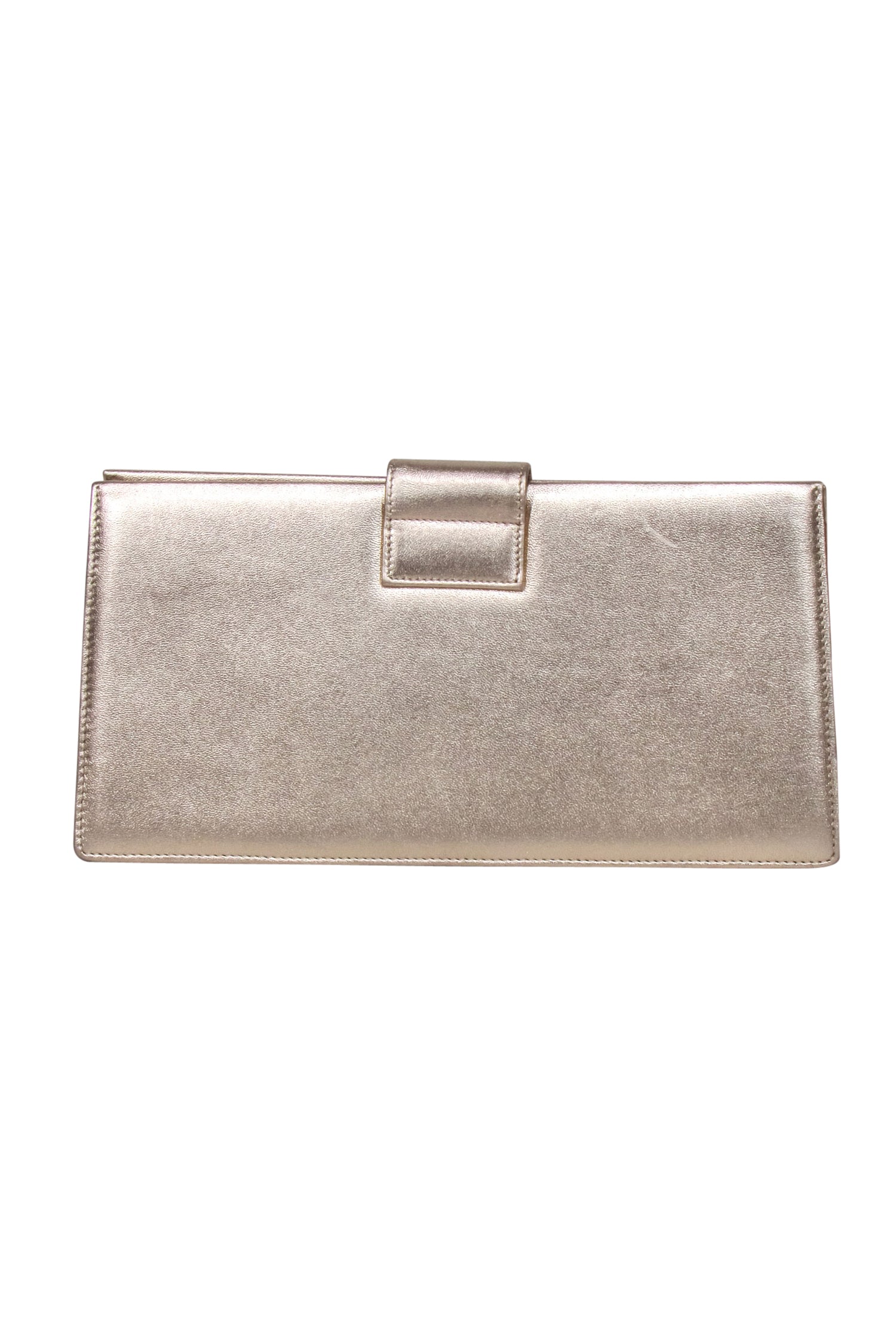 Roger Vivier Gold Metallic Jeweled Front Clutch