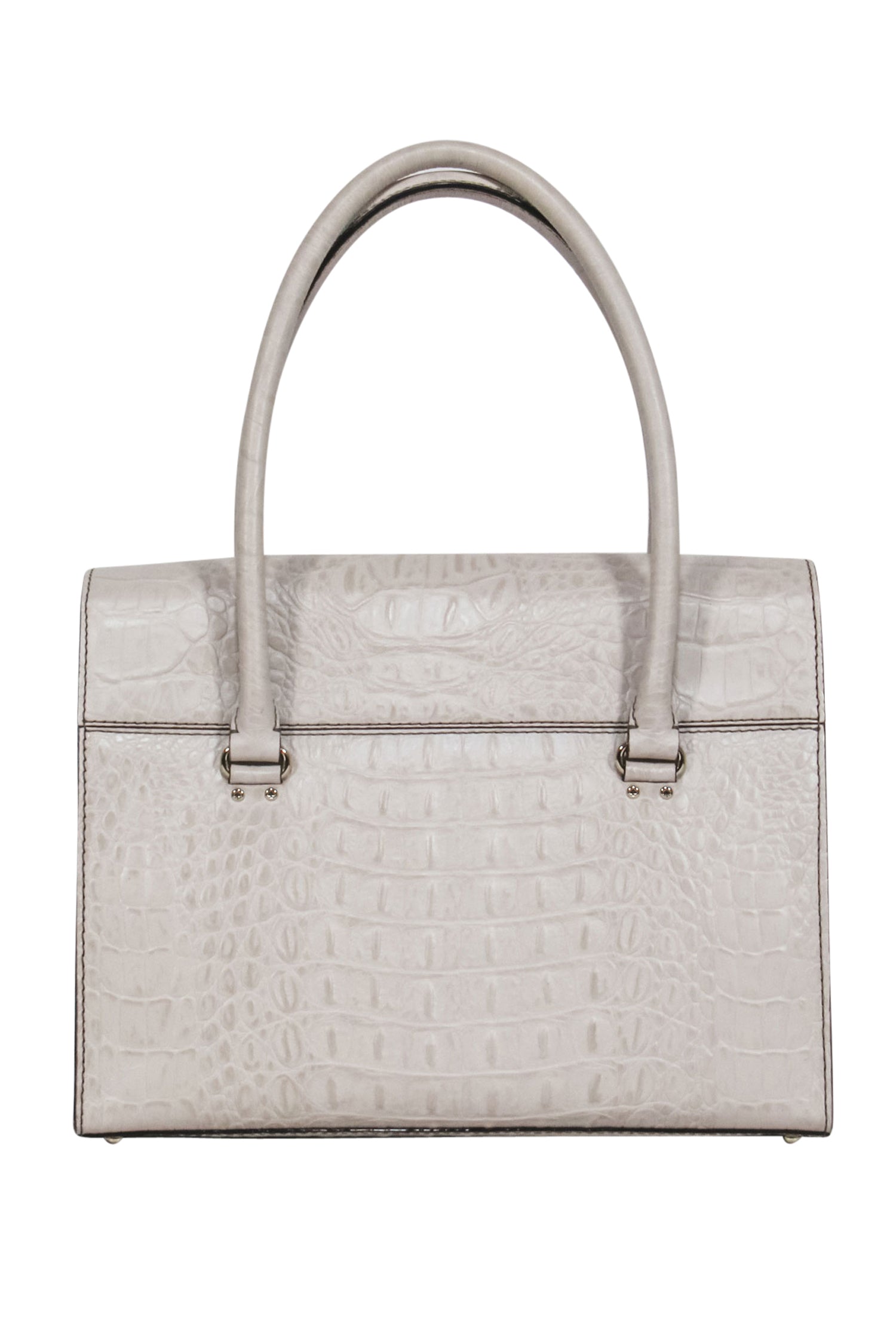 Kate Spade Cream Croc-Embossed Leather Structured Satchel - A Must-Have for Work Travels