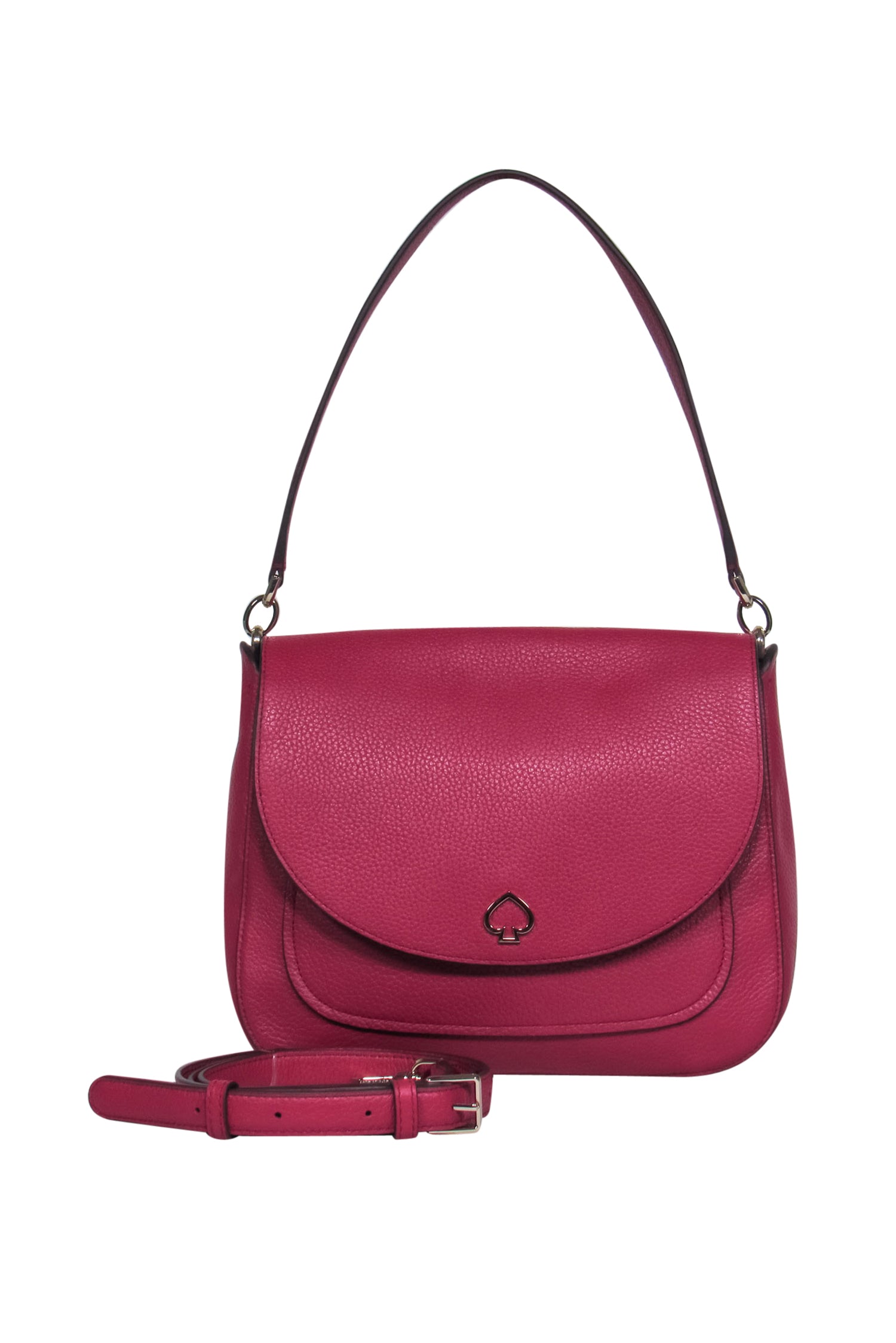 Kate Spade Magenta Pebbled Leather Fold-Over Convertible Crossbody - A Colorful Fashion Statement