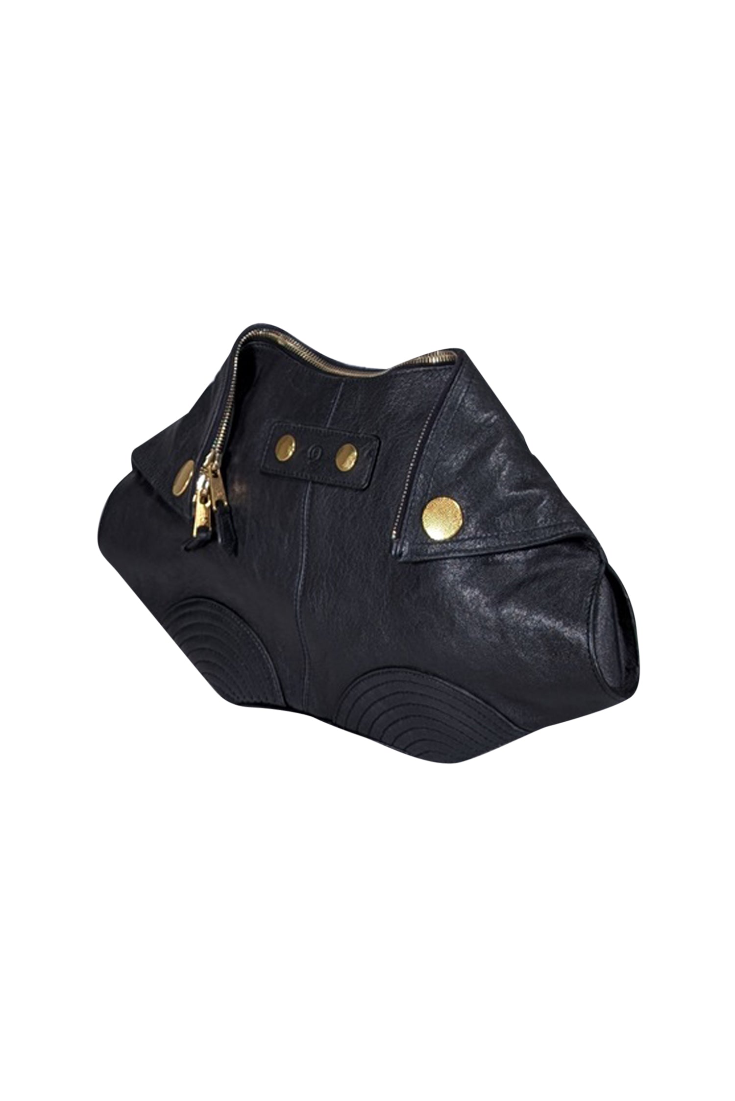 Alexander McQueen Black Leather Manta Clutch: A Statement Piece