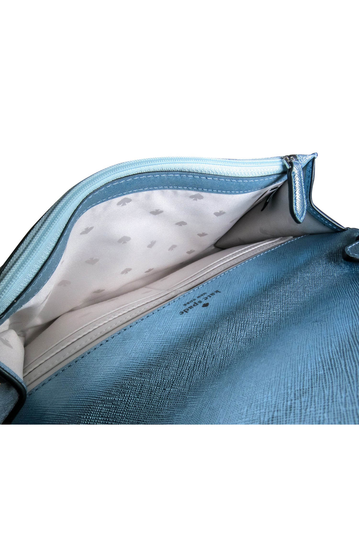 Kate Spade Light Blue Glitter Fold-Over Crossbody Bag - Sparkle Everywhere!
