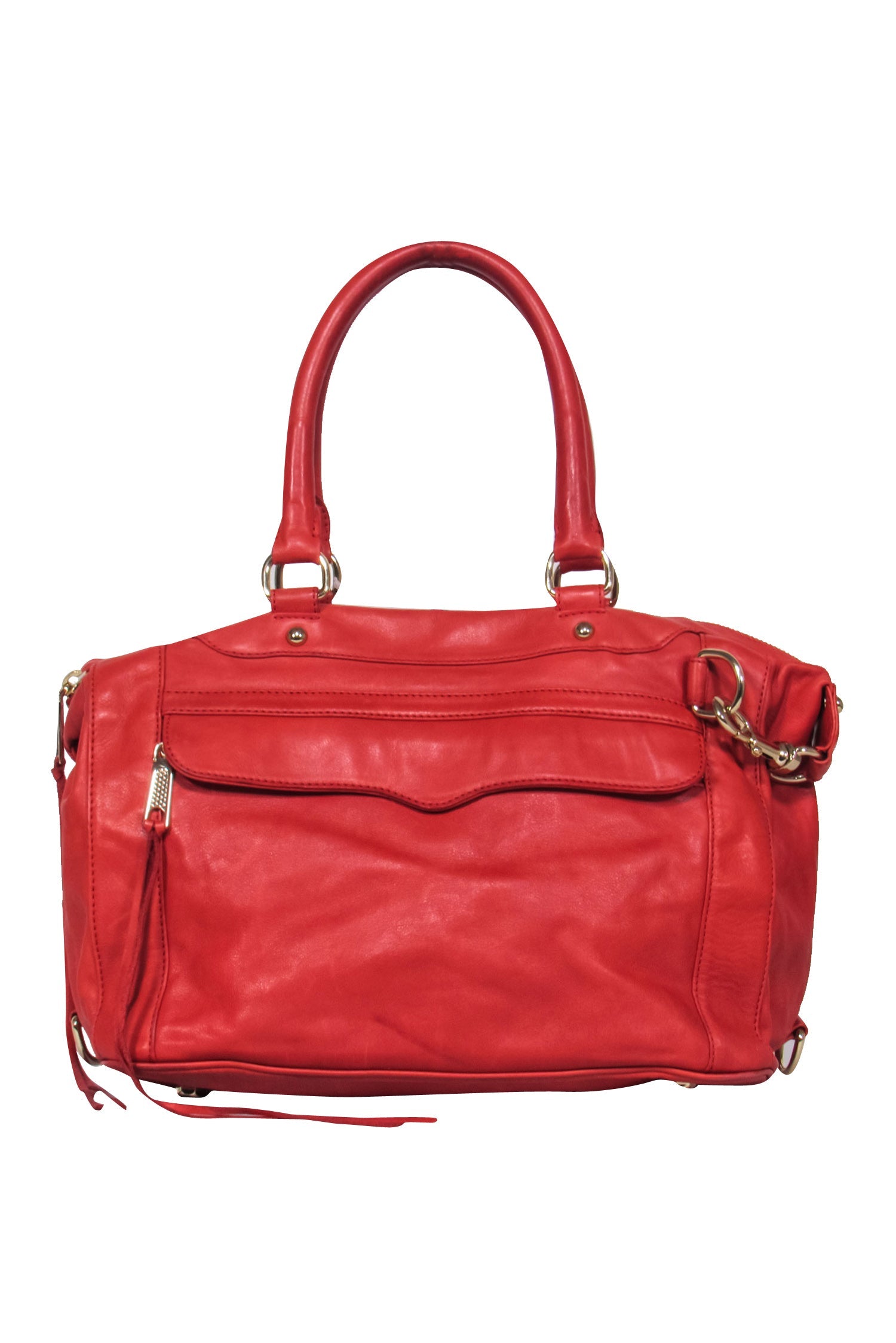 Rebecca Minkoff - Stunning Coral Red Slouchy Satchel with Fringe Zippers