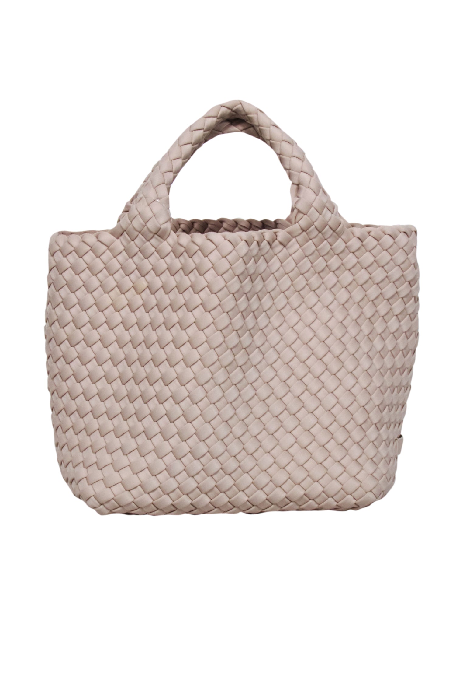 Naghedi Beige Tropical Woven Top - Handle Bag with Detachable Strap