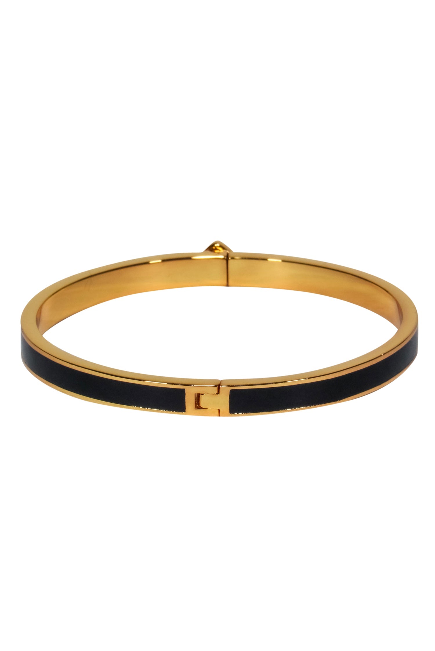 Kate Spade's Stunning Gold-Toned Bangle with Black Enamel and Spade Closure