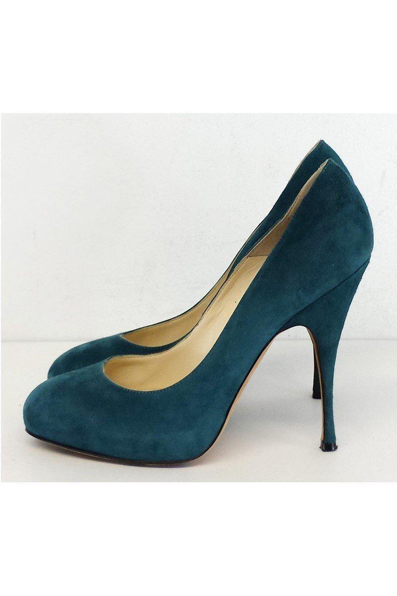 Brian Atwood's Stunning Green Suede Pumps - Size 8