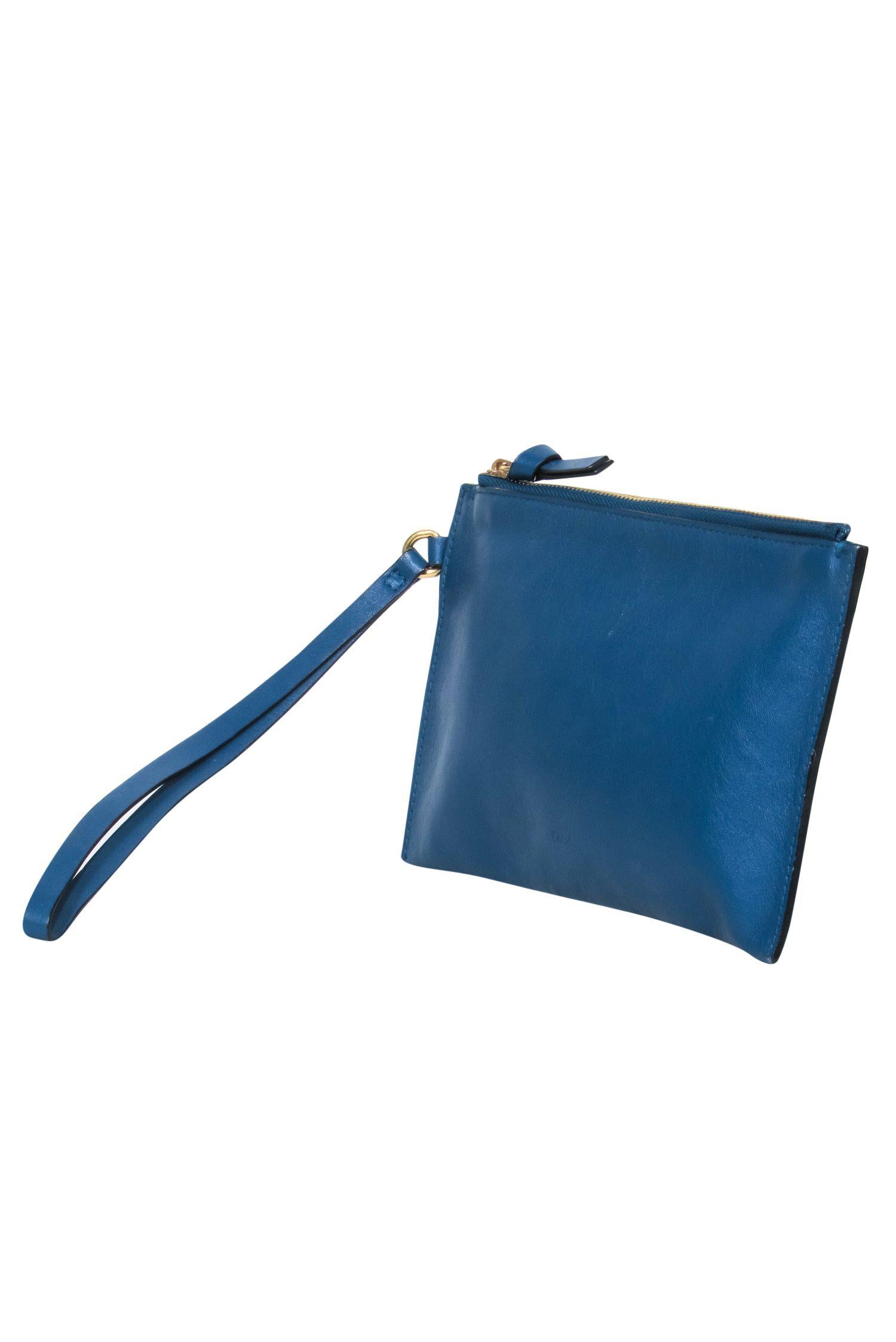 Chloe - Stunning Teal Leather Zippered Wristlet
