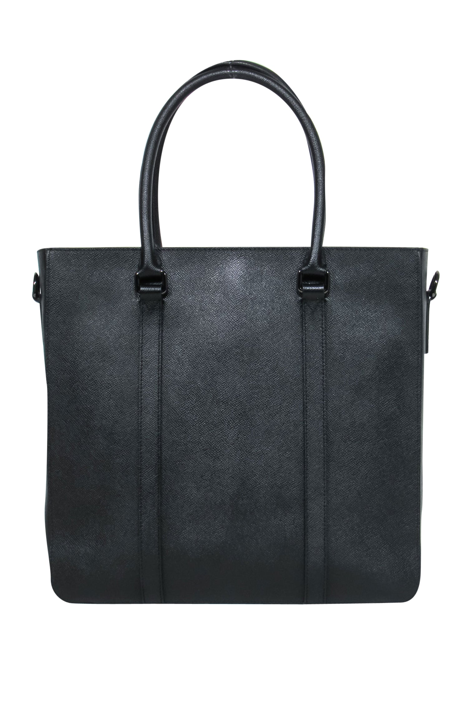 Burberry Black Textured Leather Convertible Luxury Satchel