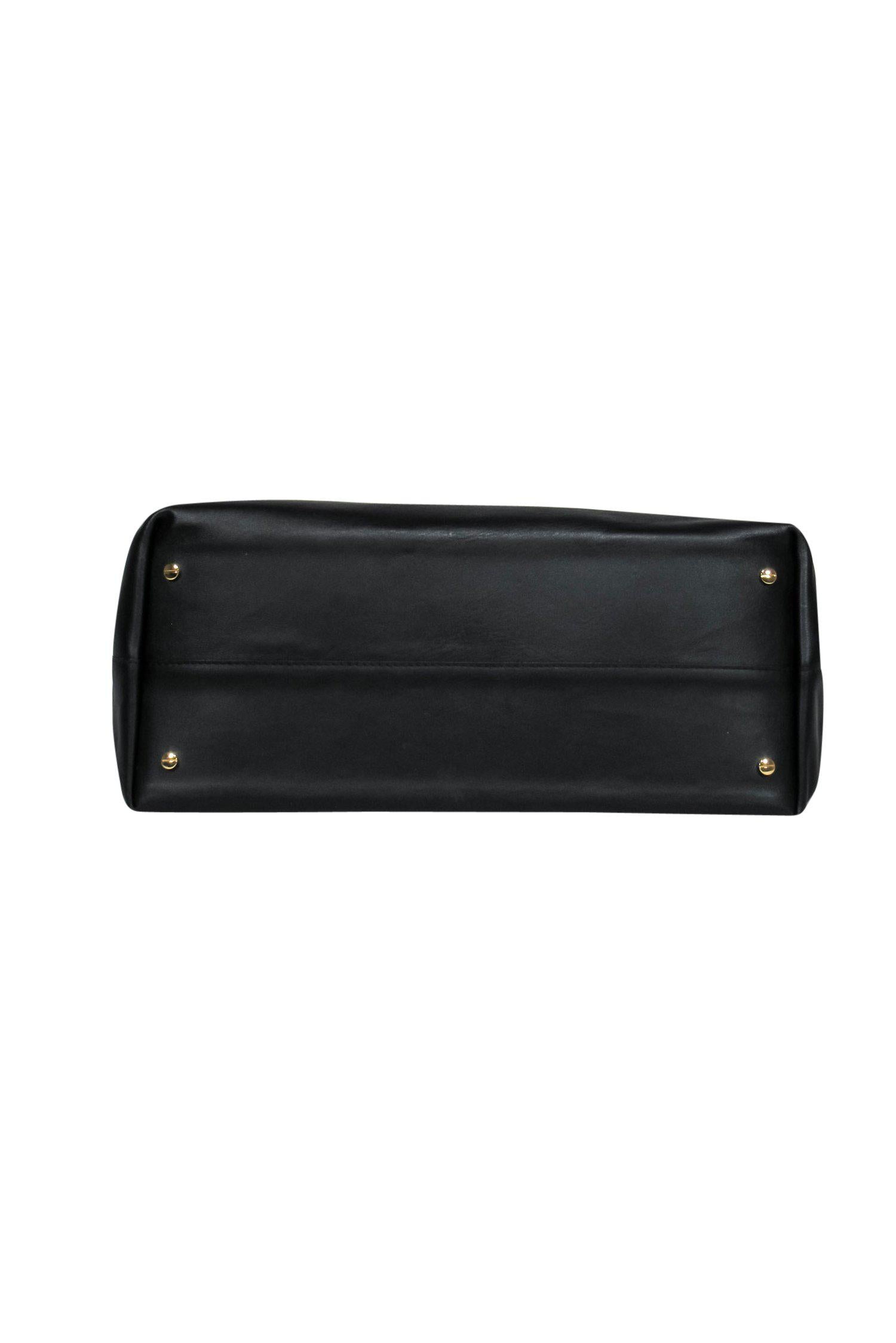 St. John's Elegant Large Black Leather Tote