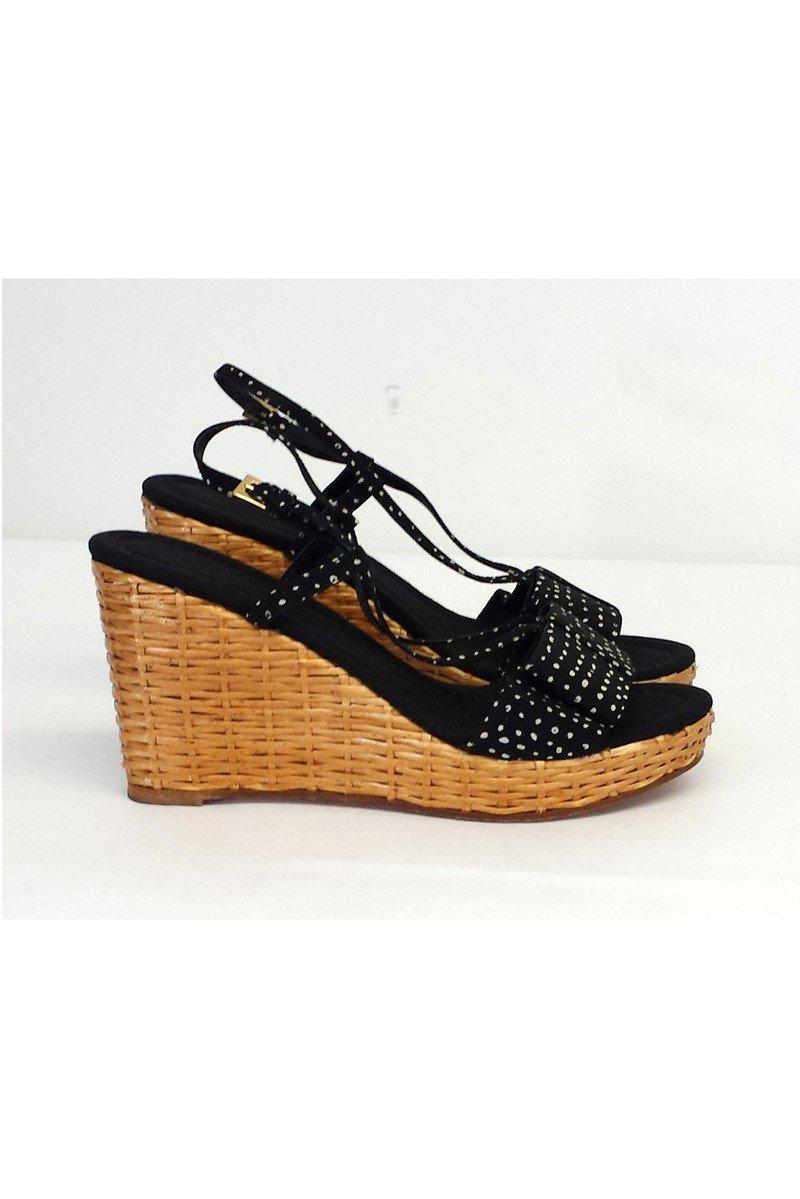 Gorgeous Kate Spade Navy & White Polka Dot Woven Wedges in Size 9.5 - Grab Yours Now!