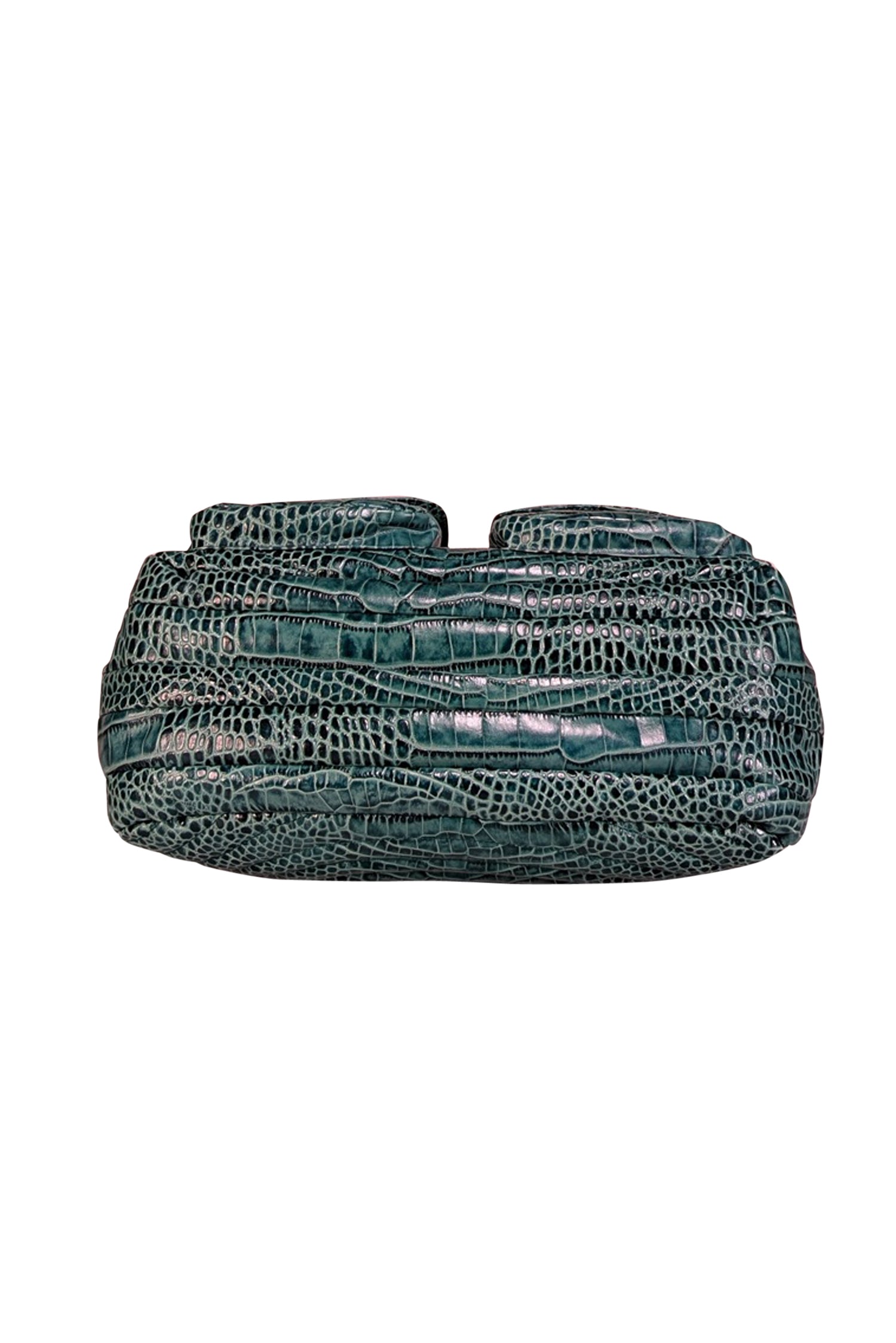 Henri Bendel - Stunning Teal Green Croc Textured Shoulder Bag