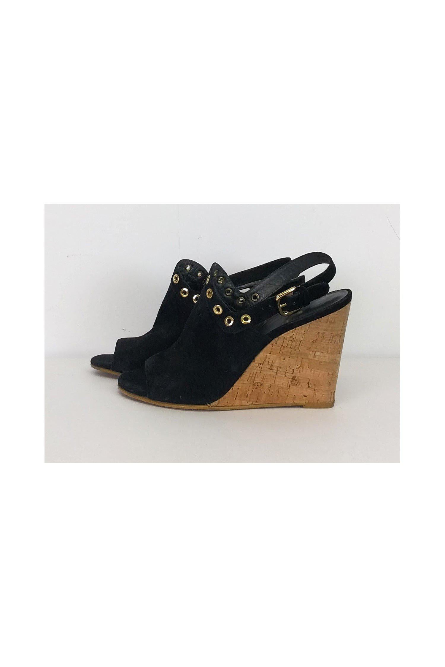 Stuart Weitzman - Gorgeous Black Suede Studded Wedges in Size 8 - A Must-Have!
