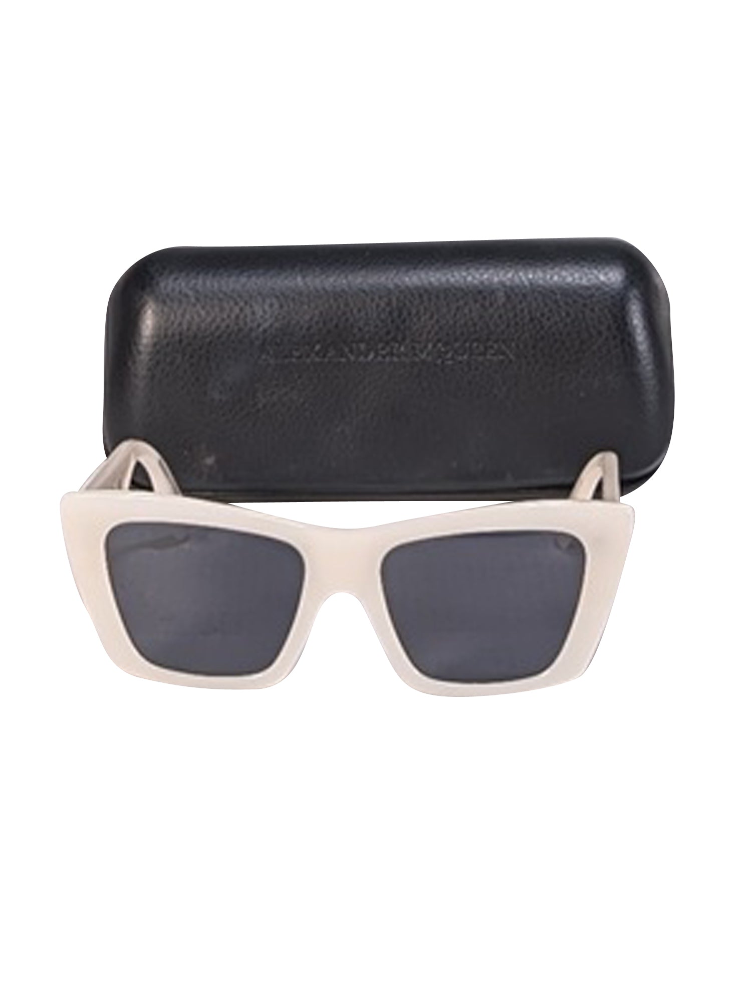 Alexander McQueen White Cat Eye Square Sunglasses - Unleash Your Inner Rebel!
