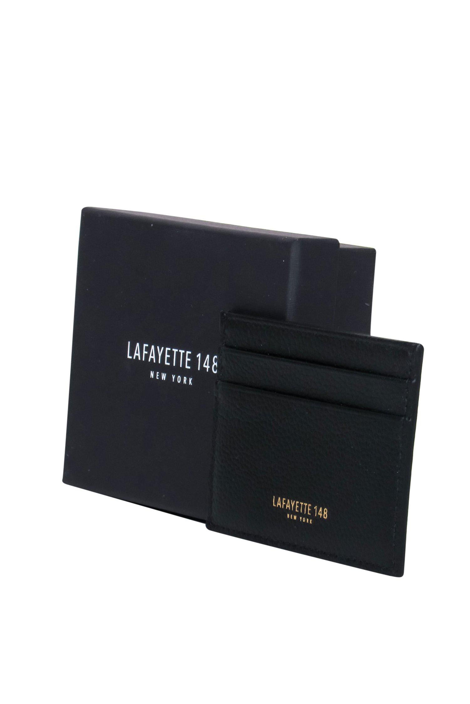 Lafayette 148 - Stylish Black Pebbled Leather Card Holder