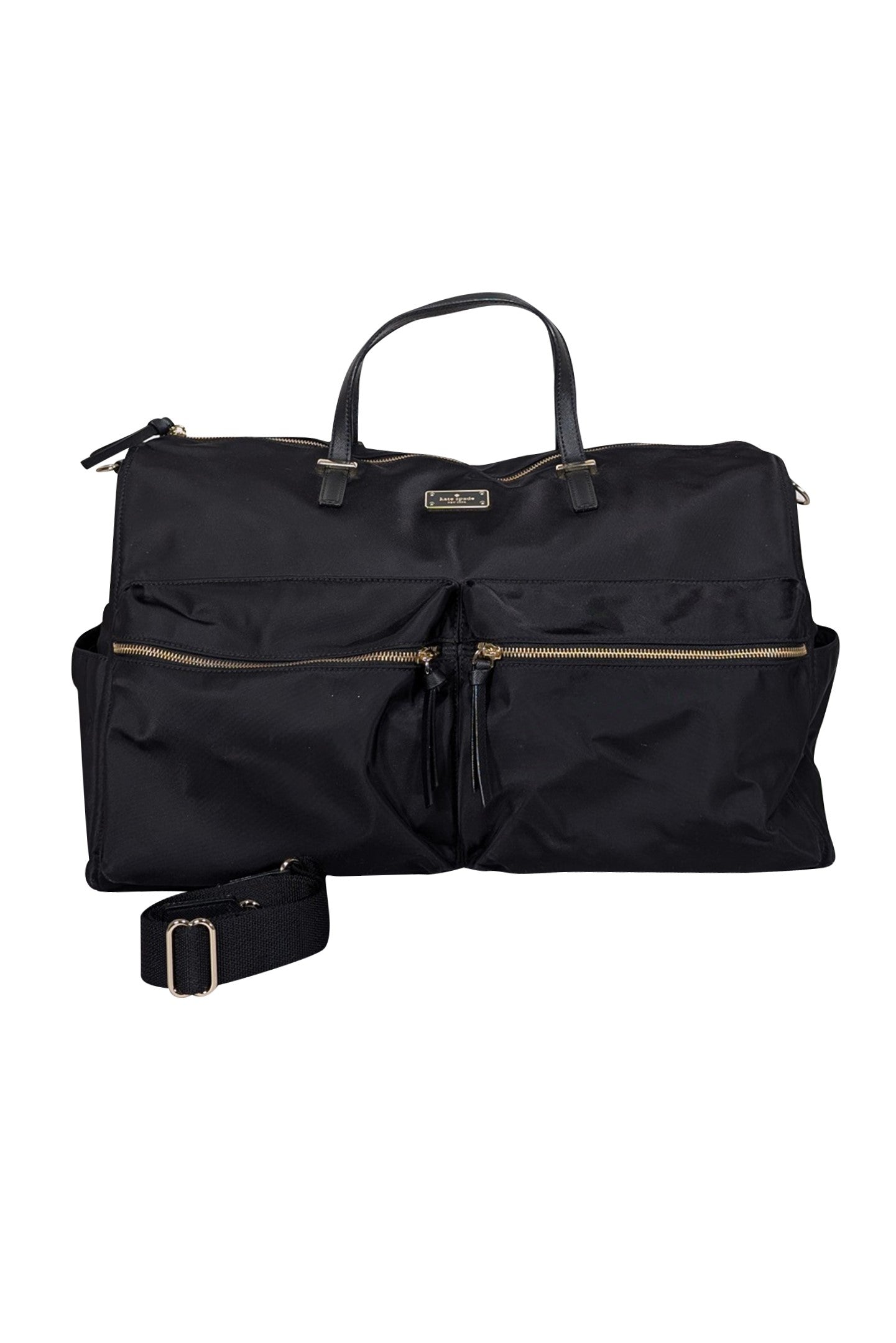 Kate Spade - Stylish Black Nylon Large Duffle Bag for Weekend Escapes