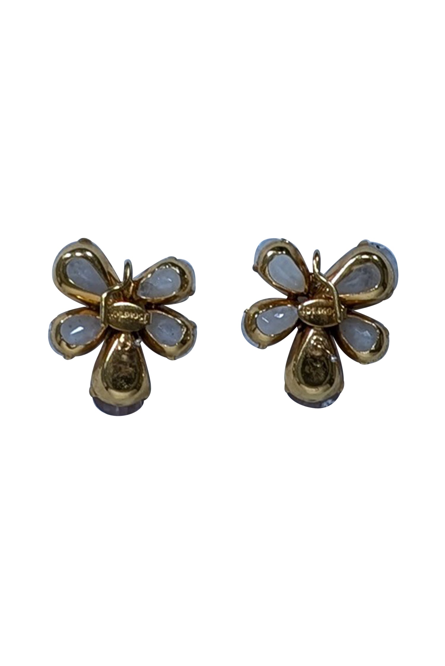 Bounkit's Enchanting Pink & Cream Floral Cluster Stud Earrings with Gorgeous Gold Backing