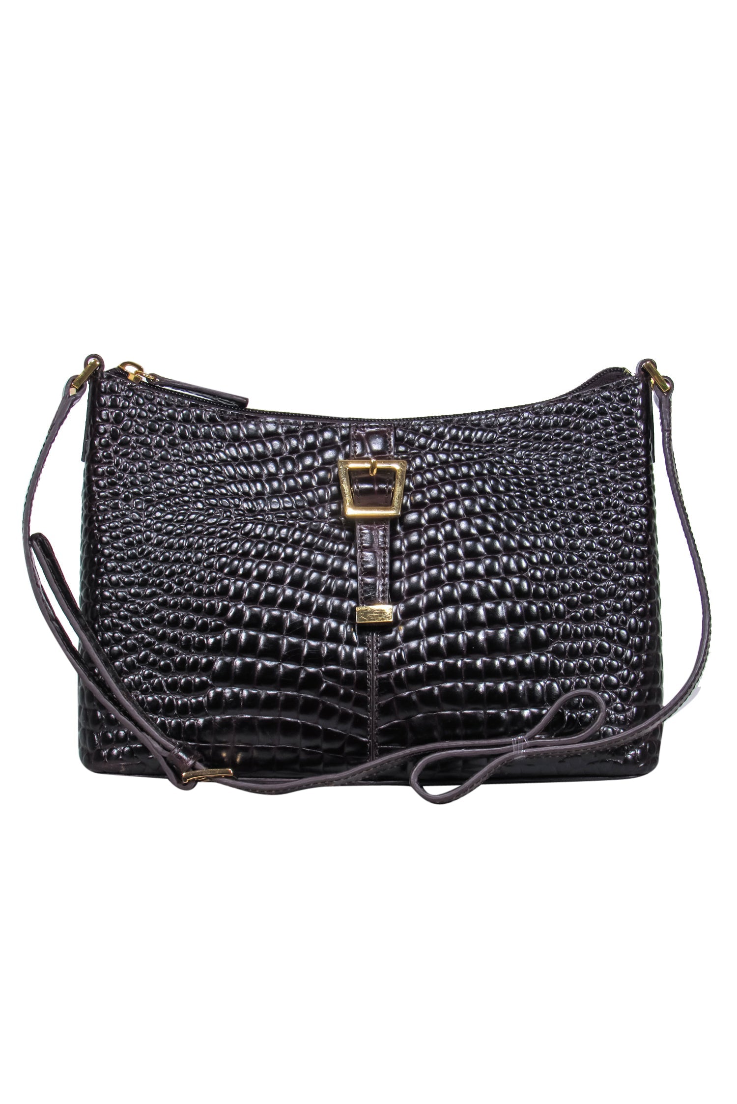 Etienne Aigner Brown Reptile Textured Leather Shoulder Purse - A Timeless Elegance