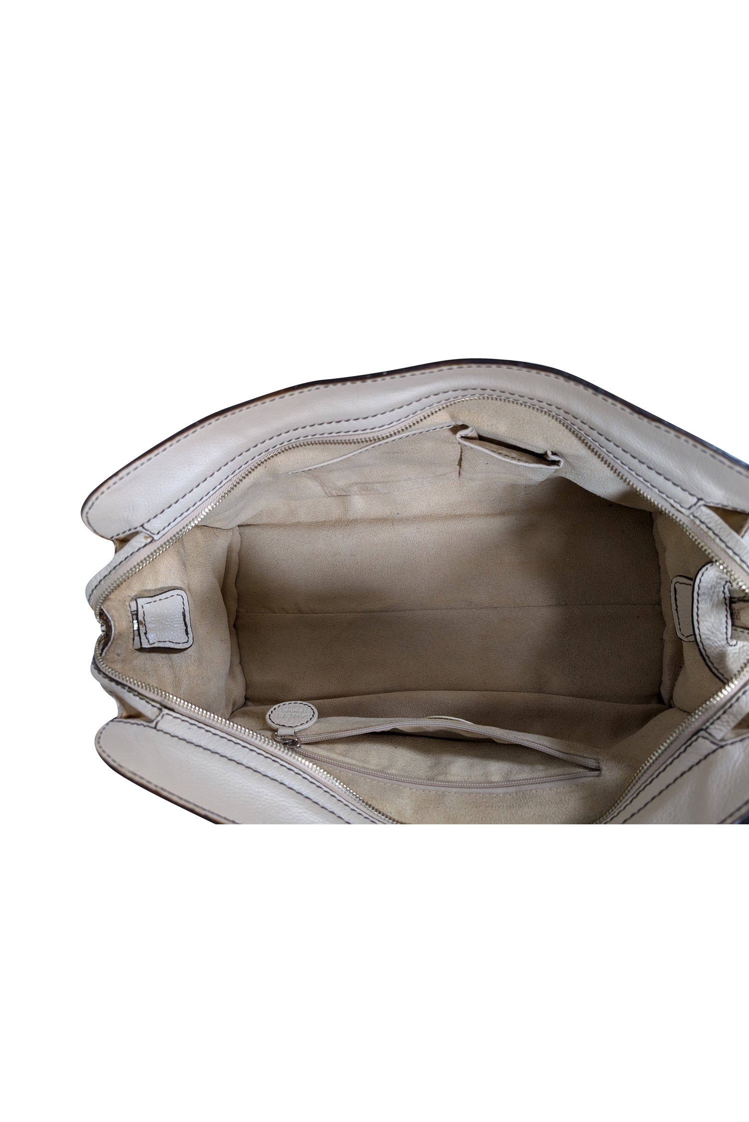Lancel Cream Grained Leather East - West Shoulder Bag: A Touch of Country Elegance
