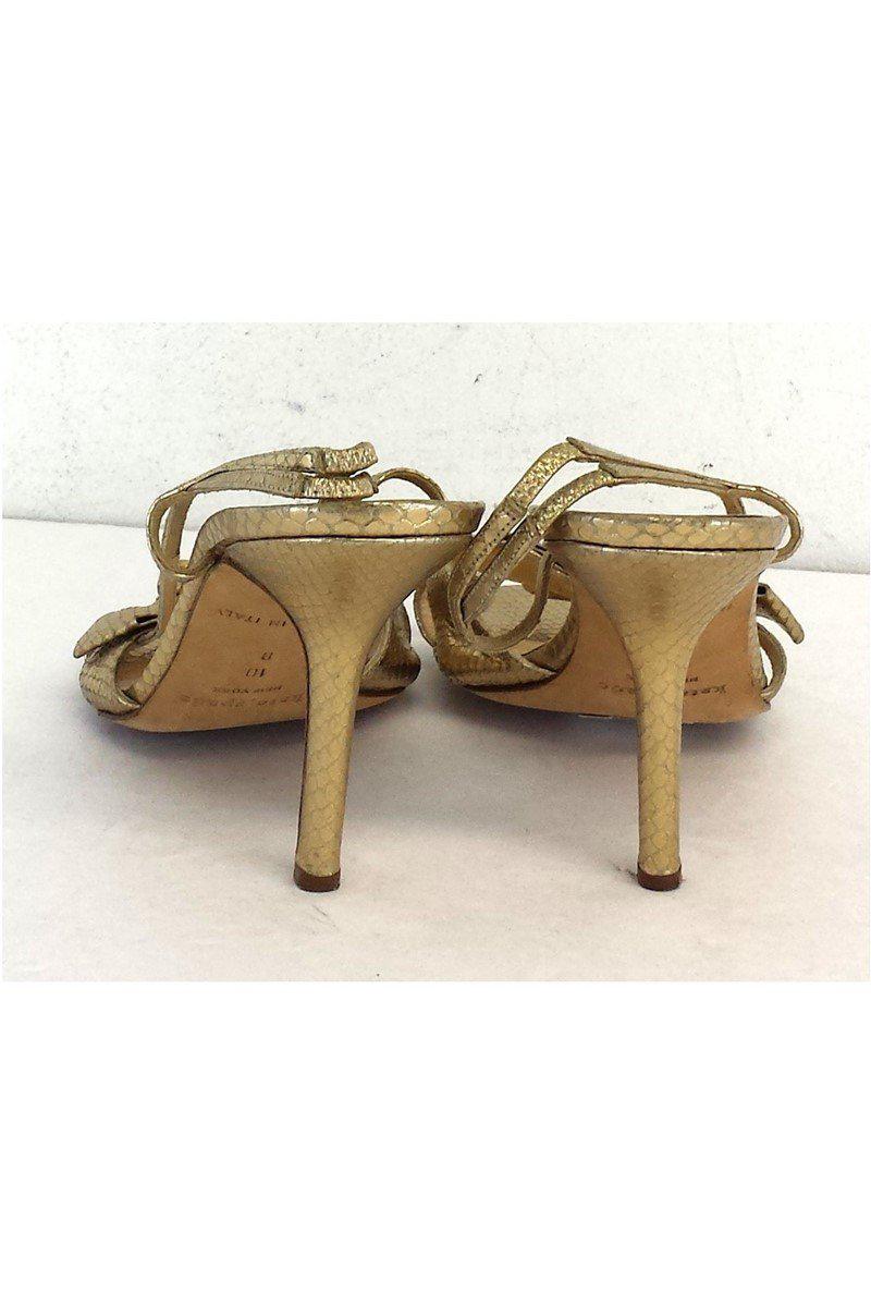 Gorgeous Kate Spade Gold Fish Scale Print Leather Bow Heels in Size 10 - Grab Yours Now!