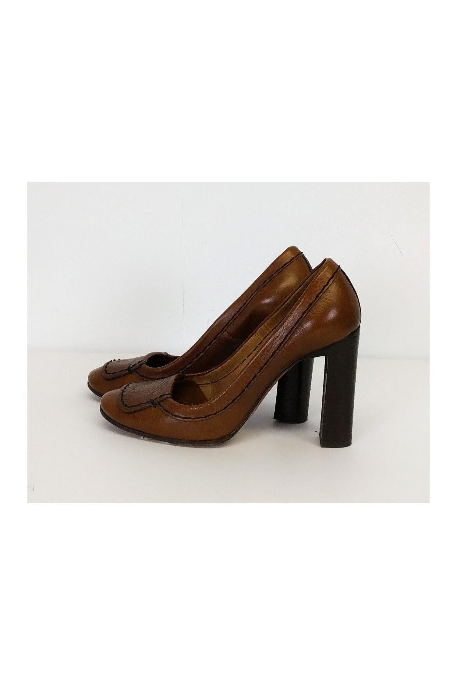 Chloe's Stunning Brown Leather Heels - Size 8.5