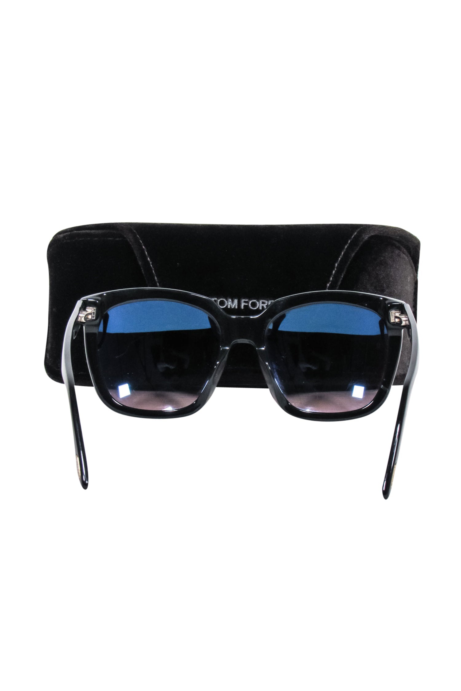Tom Ford - Stunning Black Large Sunglasses with Brown Ombre Lenses