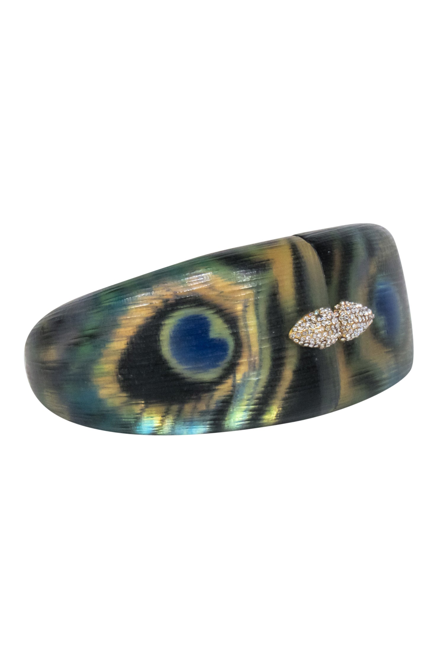 Alexis Bittar's Stunning Lucite Peacock Feather Chunky Bracelet
